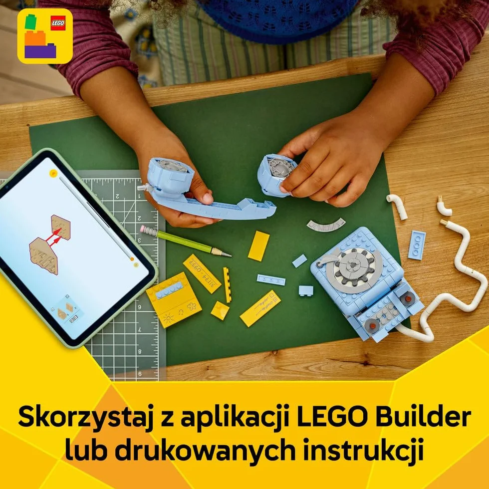 LEGO Creator 31174 Retro Telefon 3 w 1 z Obrotową Tarczą, Przekształca się w Model z Lat 80. lub 2 Telefony Komórkowe, Kreatywny Prezent 8+