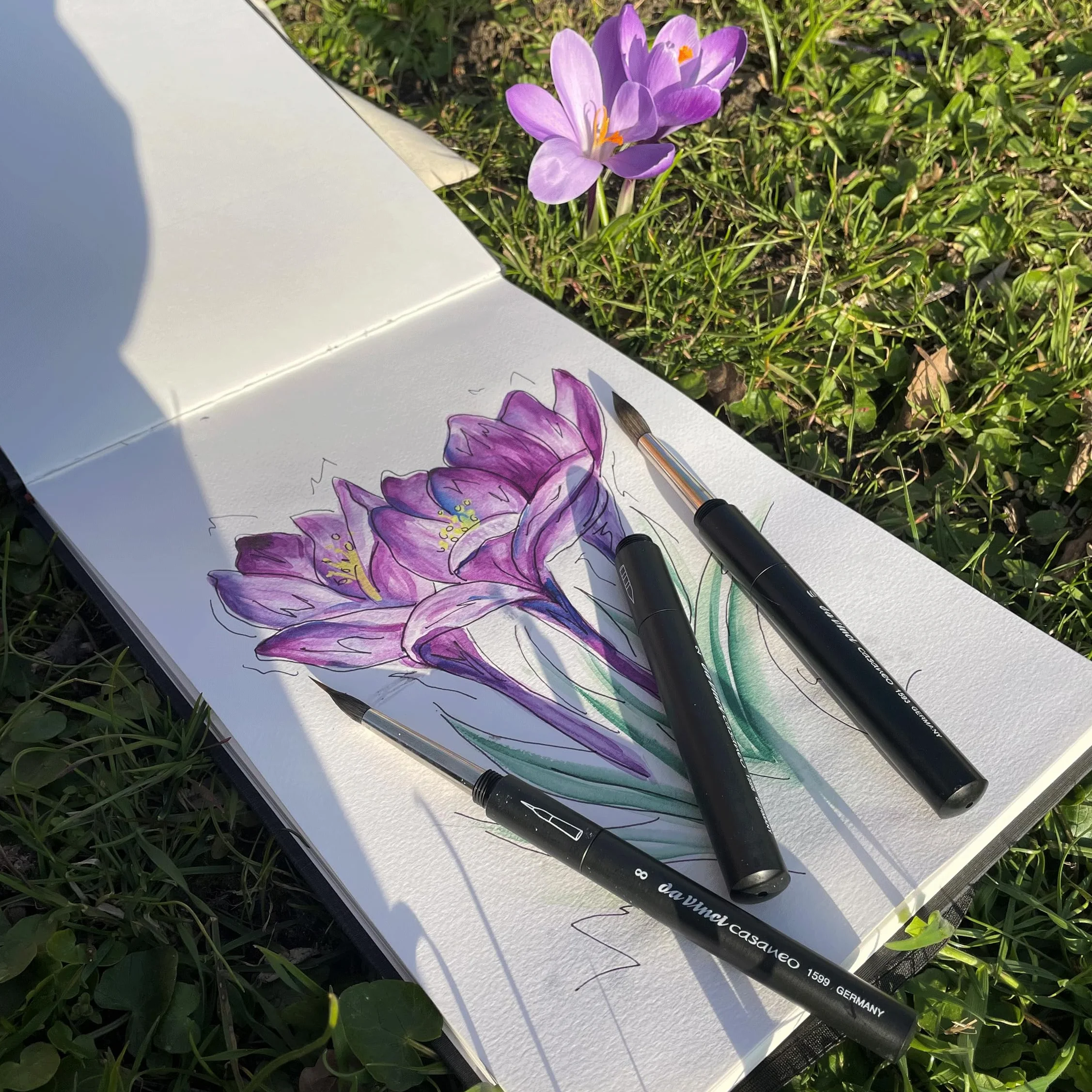 da Vinci Brushes Pędzle akwarelowe, skóra, czarne