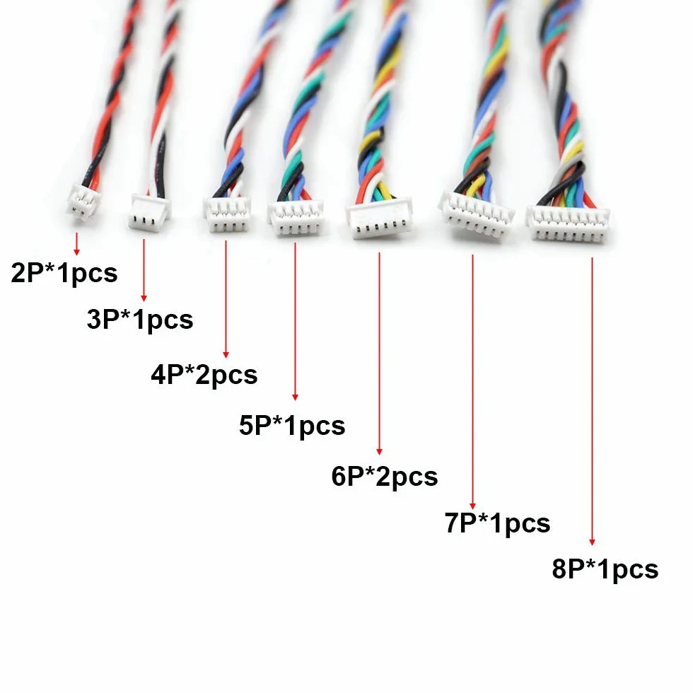 9 szt. 1,25 mm do 2,54 mm skoku Dupont kabel adapter przewód kompatybilny z Molex PicoBlade do kontrolera lotu Pixhawk RC Drone 2Pin to 8P