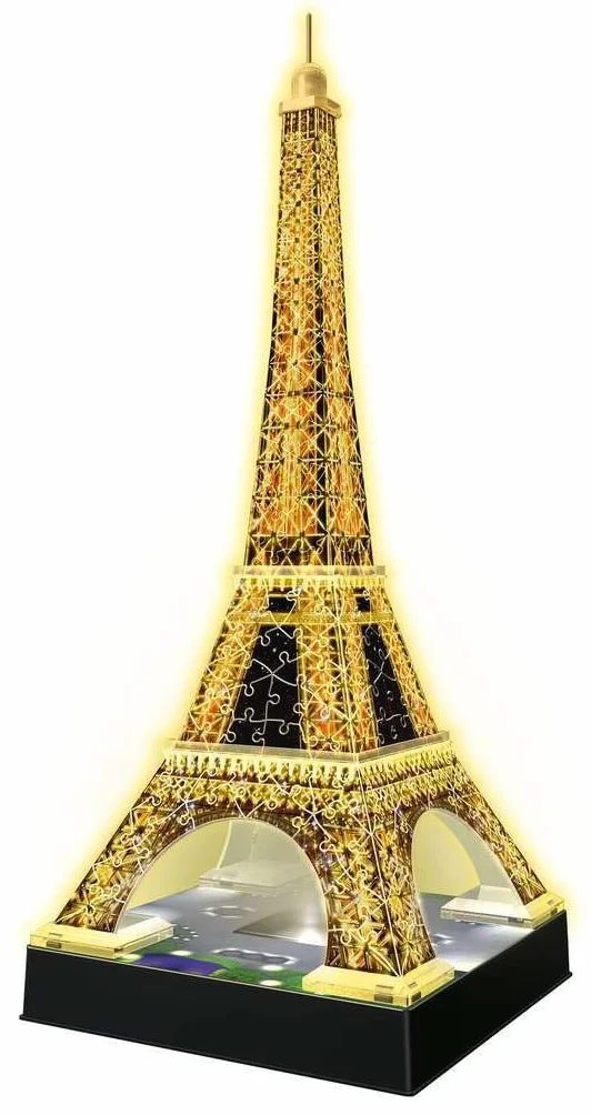 Ravensburger Puzzle 3D 12579 Ravensburger Wieża Eiffela 216 Elementów Puzzle 3D Budynki Nocą (12579) Dla Dzieci I Dorosłych. Technologia Easy Click - Każdy Element Pasuje Idealnie,Meerkleurig