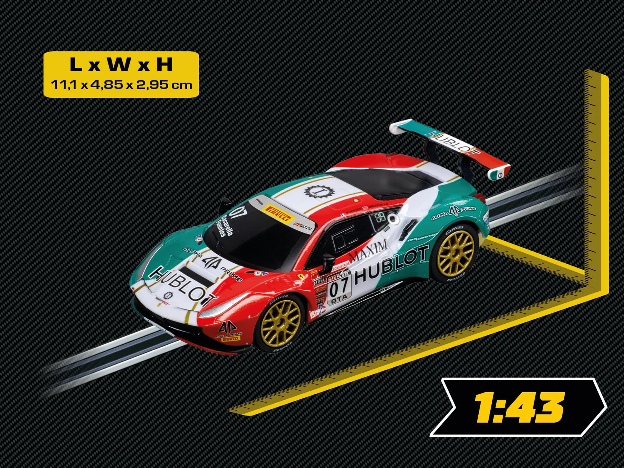 Carrera Go 20064186 Slot Car Ferrari 488 GT3 Squadra Corse Garage Italia, nr 7, wielokolorowy