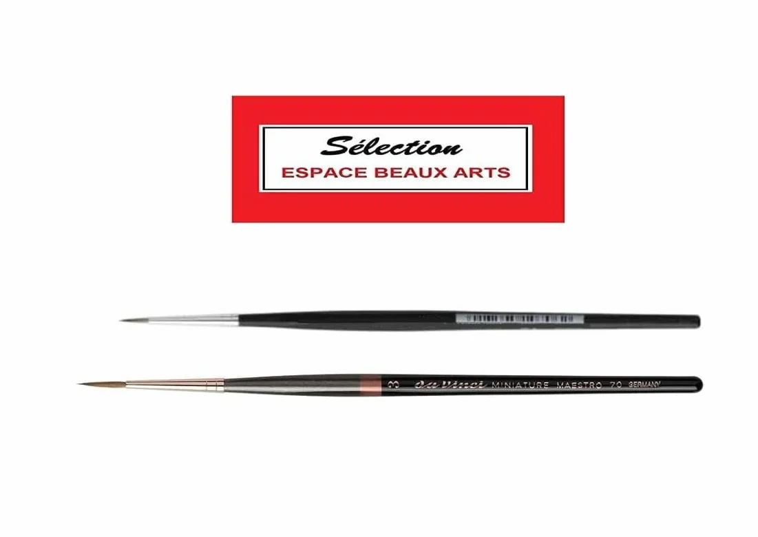 Da Vinci Miniature Maestro Series 70 okrągłe pędzle Kolinsky z krótkim uchwytem, bardzo długie i bardzo ostre, nr 3 + 1 szczotka