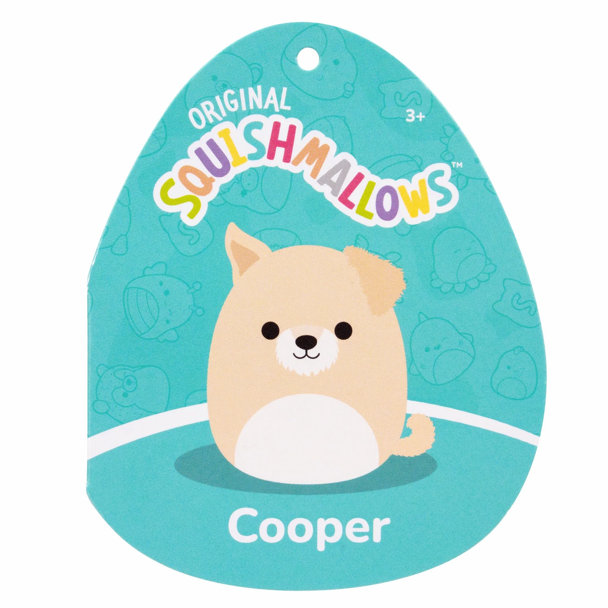 Squishmallows SQCR06653 Cooper The Tan Dog 50 cm, oficjalny plusz, super miękka przytulanka
