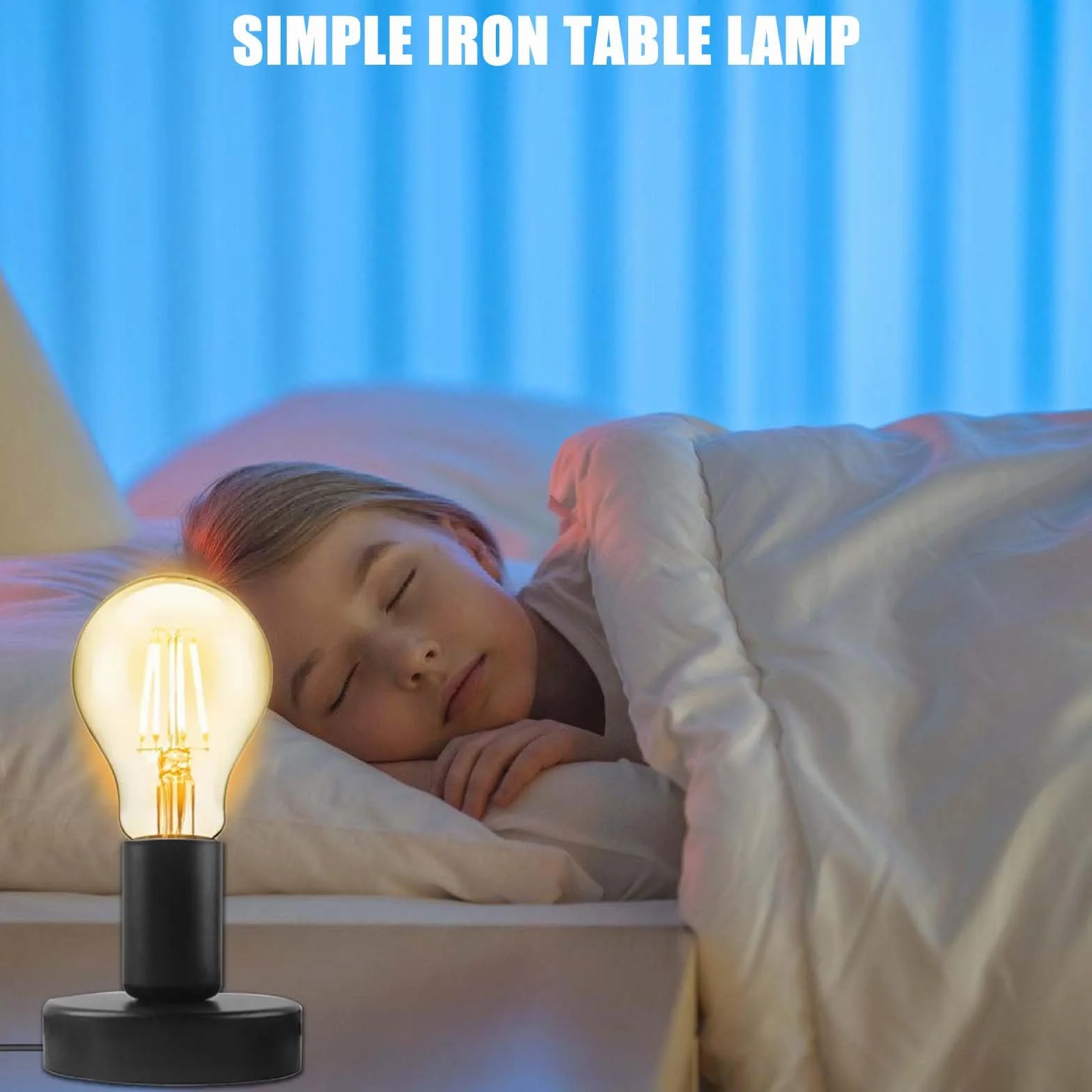 Leikurvo 2 sztuki lamp biurkowych E27 z przełącznikiem kablowym, lampa stołowa w stylu vintage, oprawa E27, przemysłowa lampa biurkowa z wtyczką, do dekoracji domu, kawiarni, baru (bez lampy)
