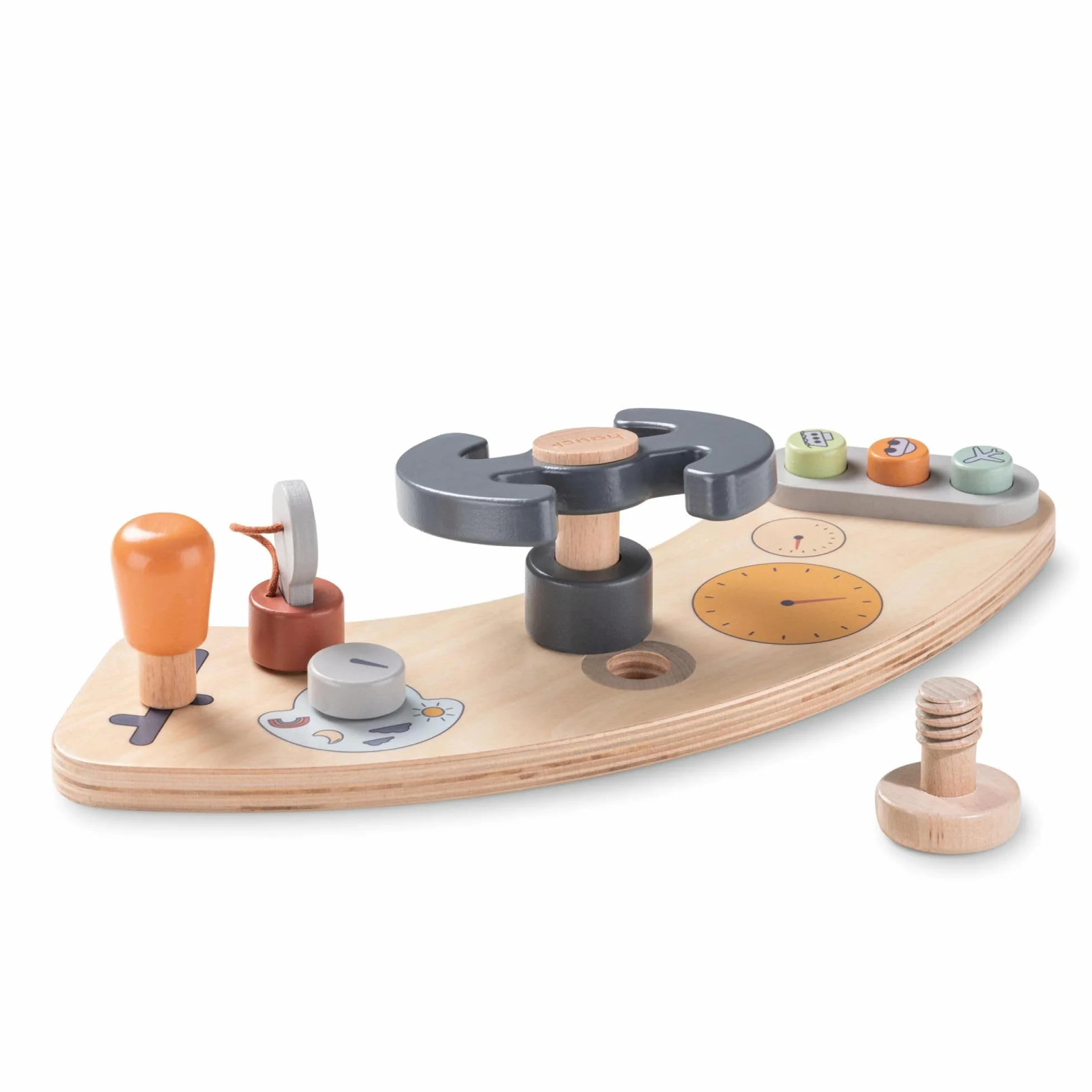 hauck Zabawka dla niemowląt, kokpit do Alpha Play Tray & Arketa Play Tray do drewnianych krzesełek Alpha+ Beta+ i Arketa 10 M + certyfikat FSC® drewno wspomaga koordynację wzrokowo-ruchową i motorykę