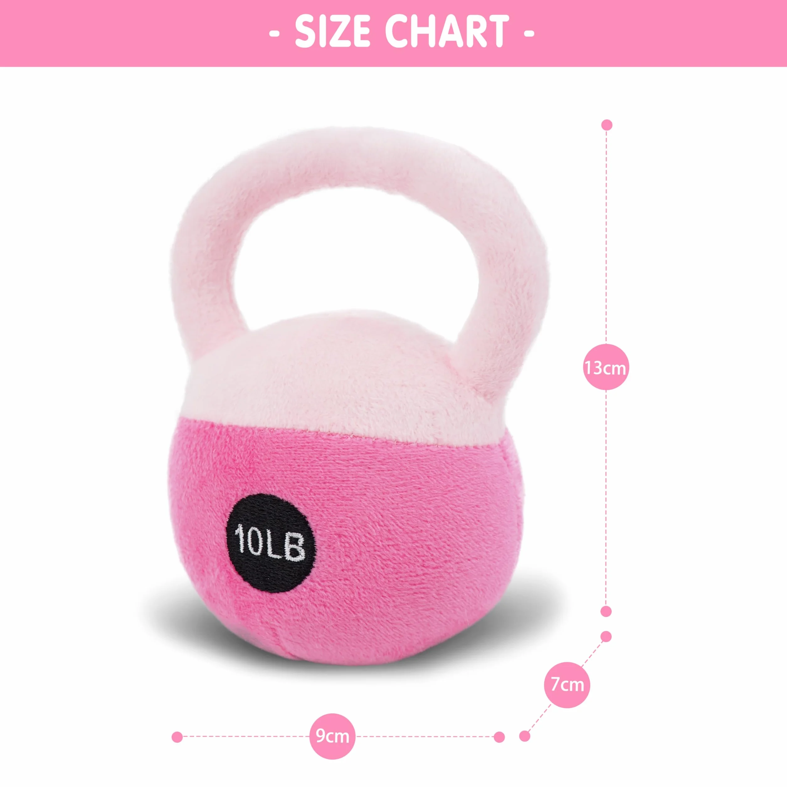 My First Kettlebell zabawka sensoryczna dla niemowląt 12 cm, miękka grzechotka w kolorze różowym - bezpieczna i łatwa do trzymania - idealna dla aktywnych rodziców