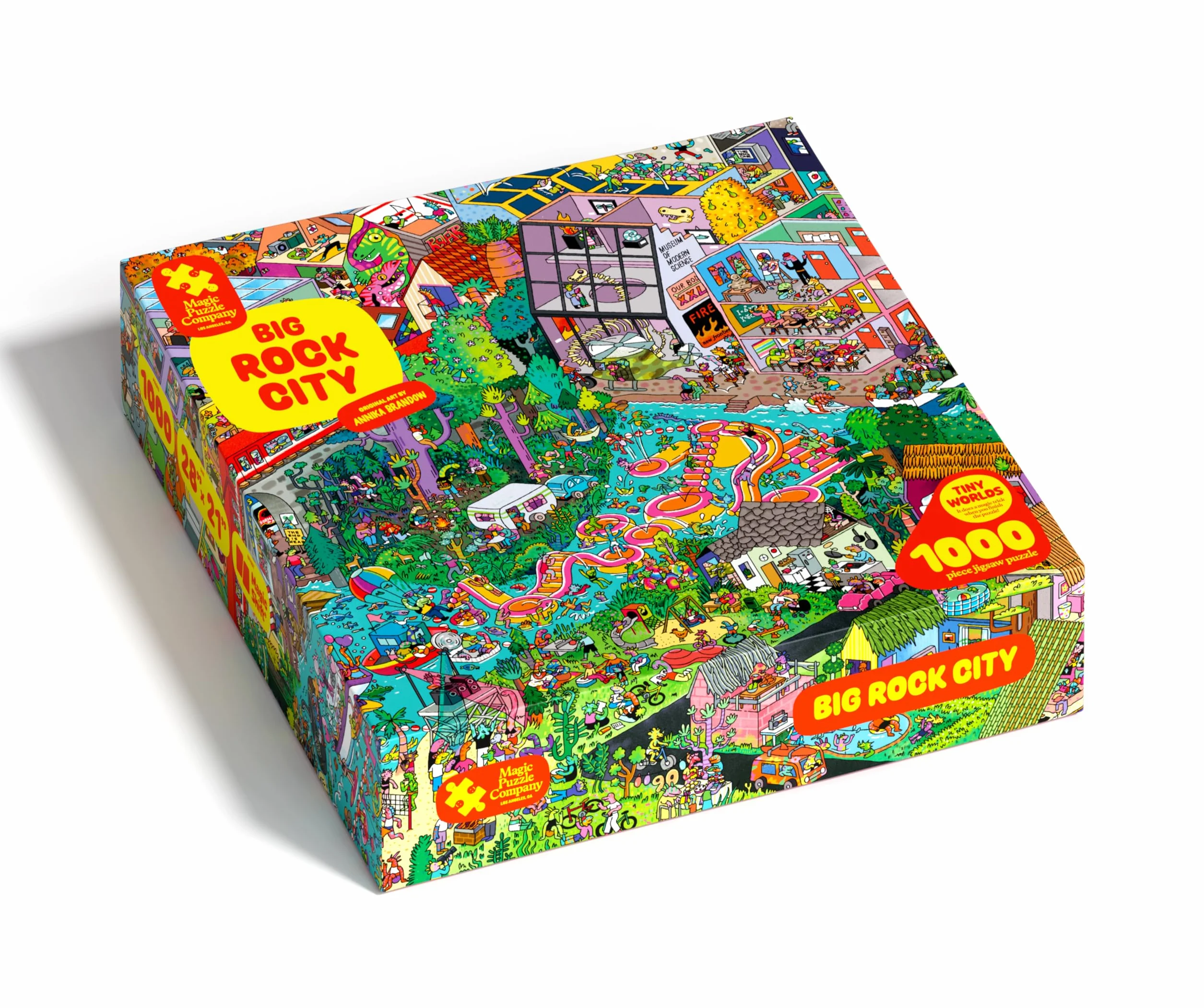 Magic Puzzle Company Zestaw 3 układanek z serii czwarta: Big Rock City, The Awakened Artifacts i The Peckish Pirates, 1000-elementowe puzzle