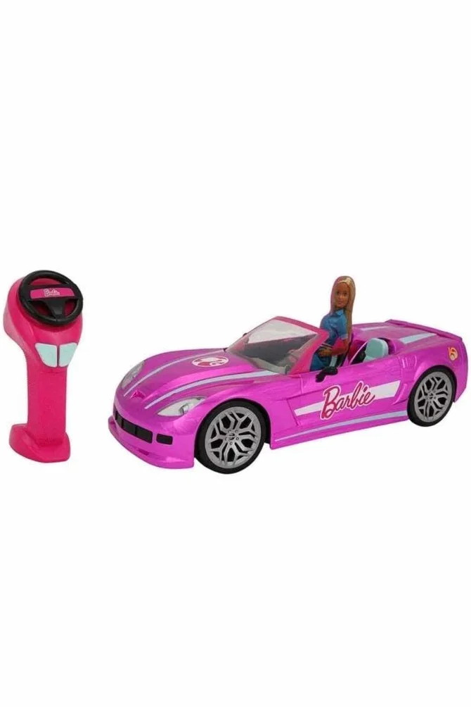 Mondo Motors – Mattel Barbie Dream Car Cabrio Glamour – samochód RC dla dzieci Barbie – dwuosobowy – realistyczne detale – różowy