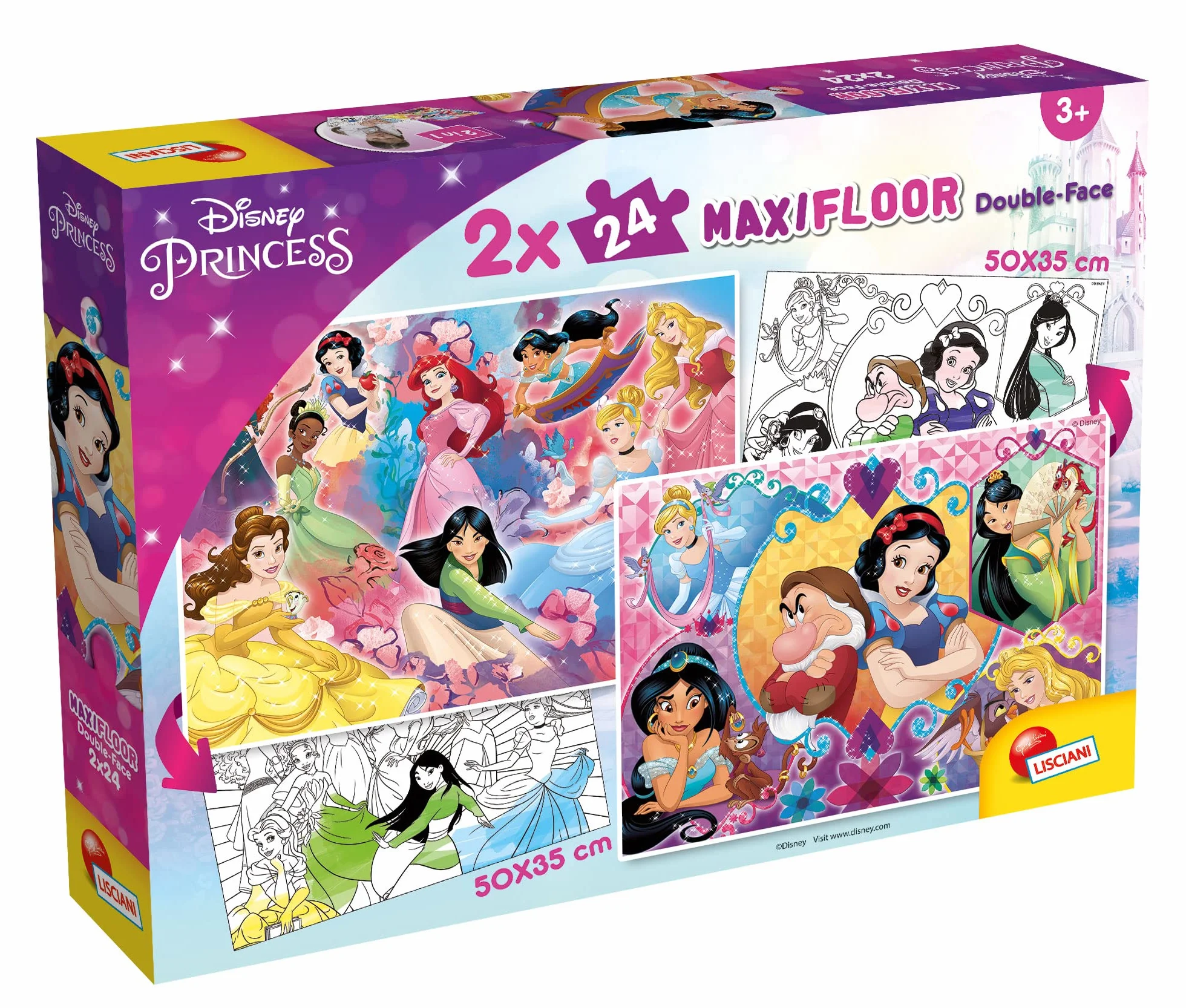 Lisciani Gry - Disney Puzzle Maxifloor 2 X 24 Princess, 91720