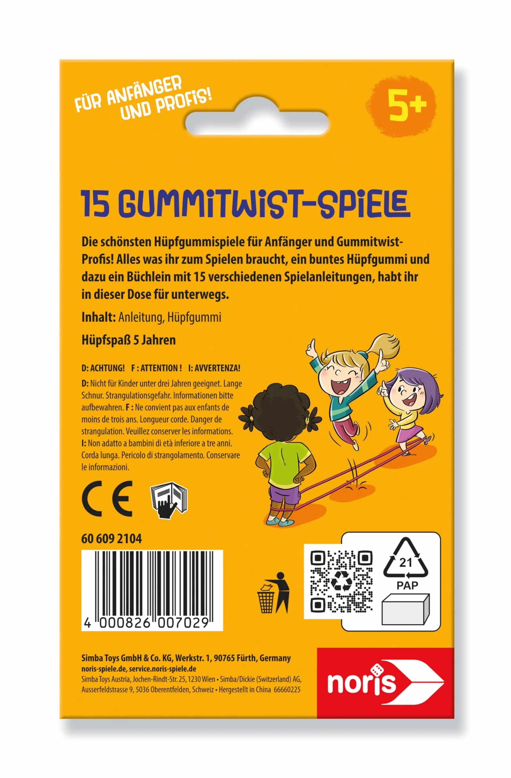 Noris Gummitwist zestaw gumy do skakania dla dzieci od 5 lat zabawka outdoorowa