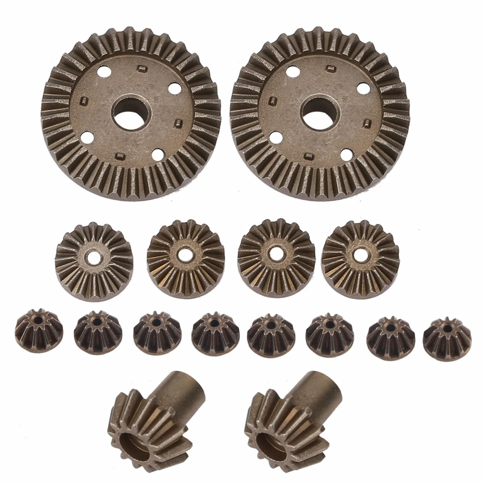 Metal Gear for WLTOYS 12428, Special Zaprojektowane, Ulepszone Części 16pcs w Celu Poprawy Wydajności Samochodu RC, Wykonane z Solidnego Metalu, Odpowiednie z 12423