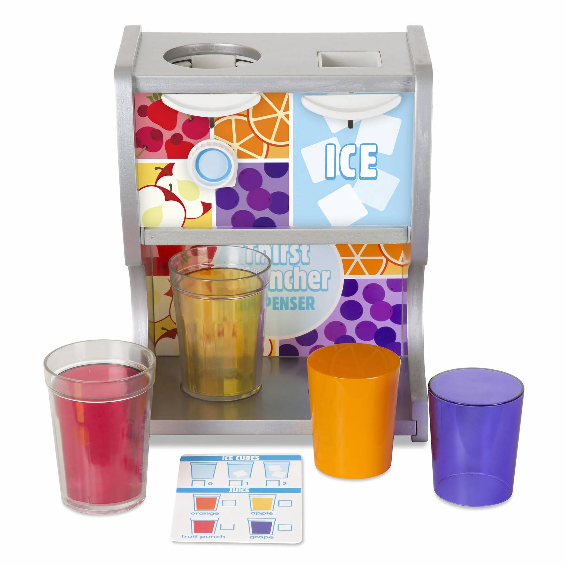 Melissa & Doug Thirst Quencher Dispenser Żywność do Zabawy, Wielokolorowy, 10 Elementów