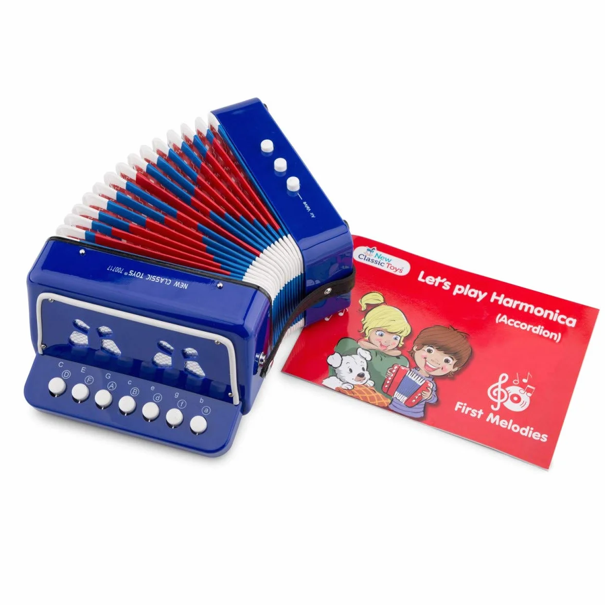 New Classic Toys akordeon z książką muzyczną niebieski 10056