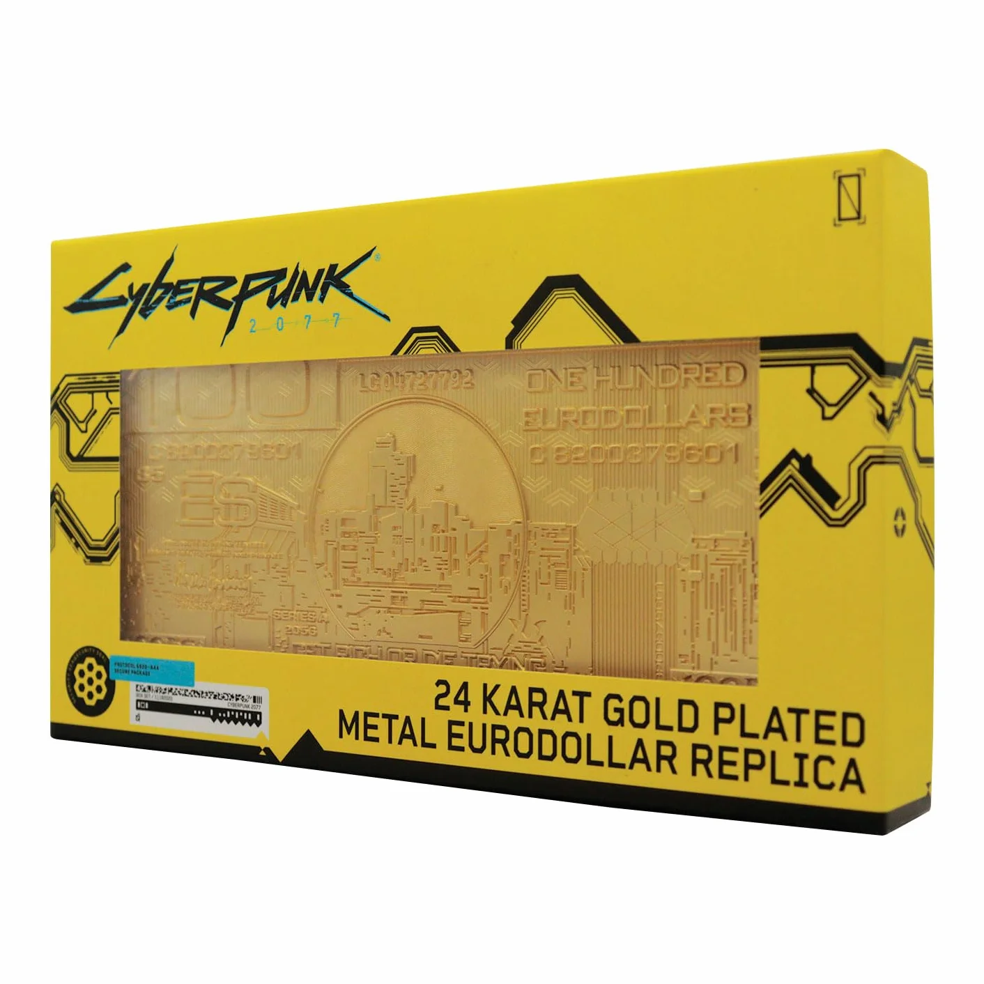 Cyberpunk 2077 24k Pozłacane na Metalu Eurodolar Replica - Numerowana Edycja Kolekcjonerska
