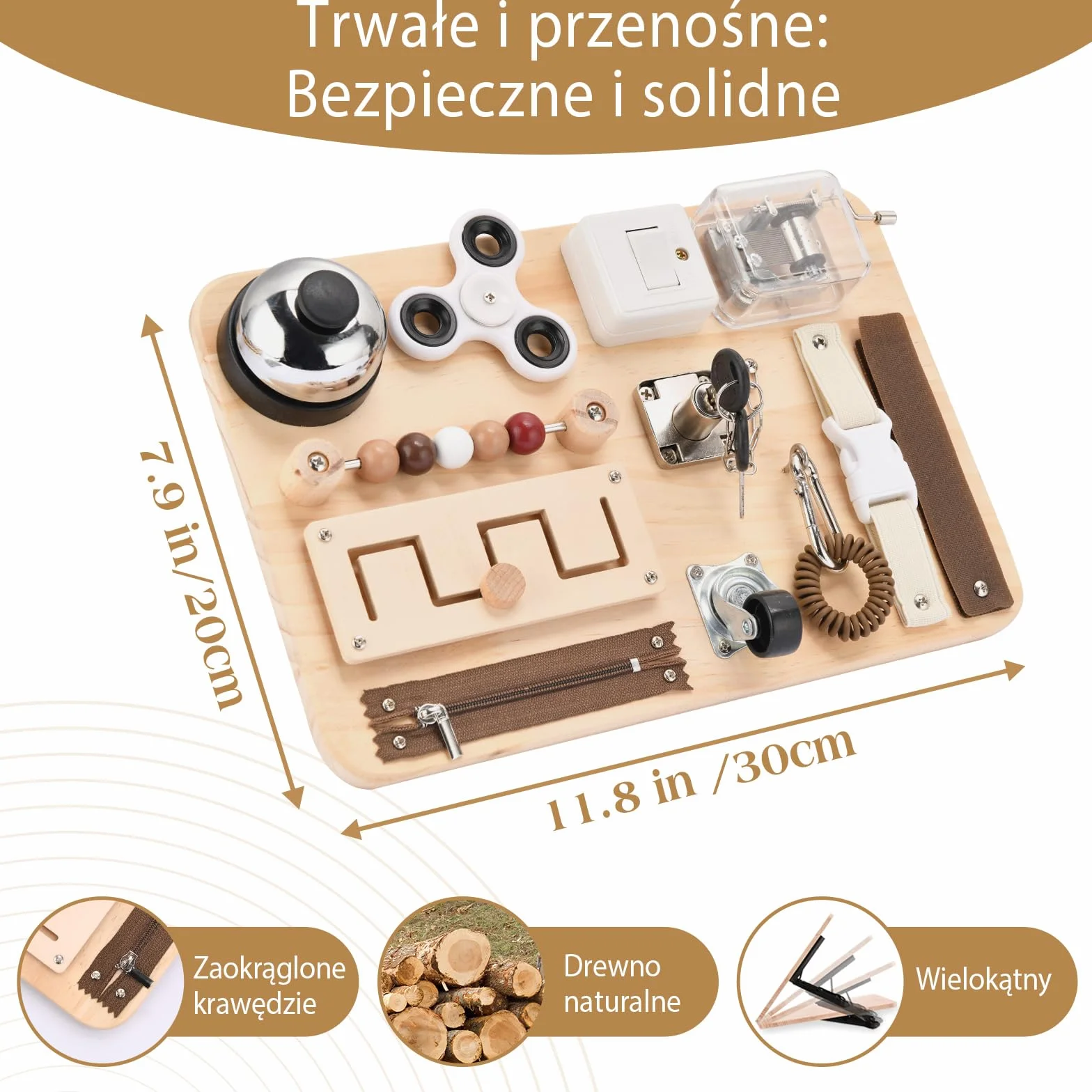 Multisensoryczna tablica manipulacyjna typu fidget dla seniorów – ćwiczenia motoryki, koncentracji i pamięci przy demencji, Alzheimerze, ADHD i autyzmie