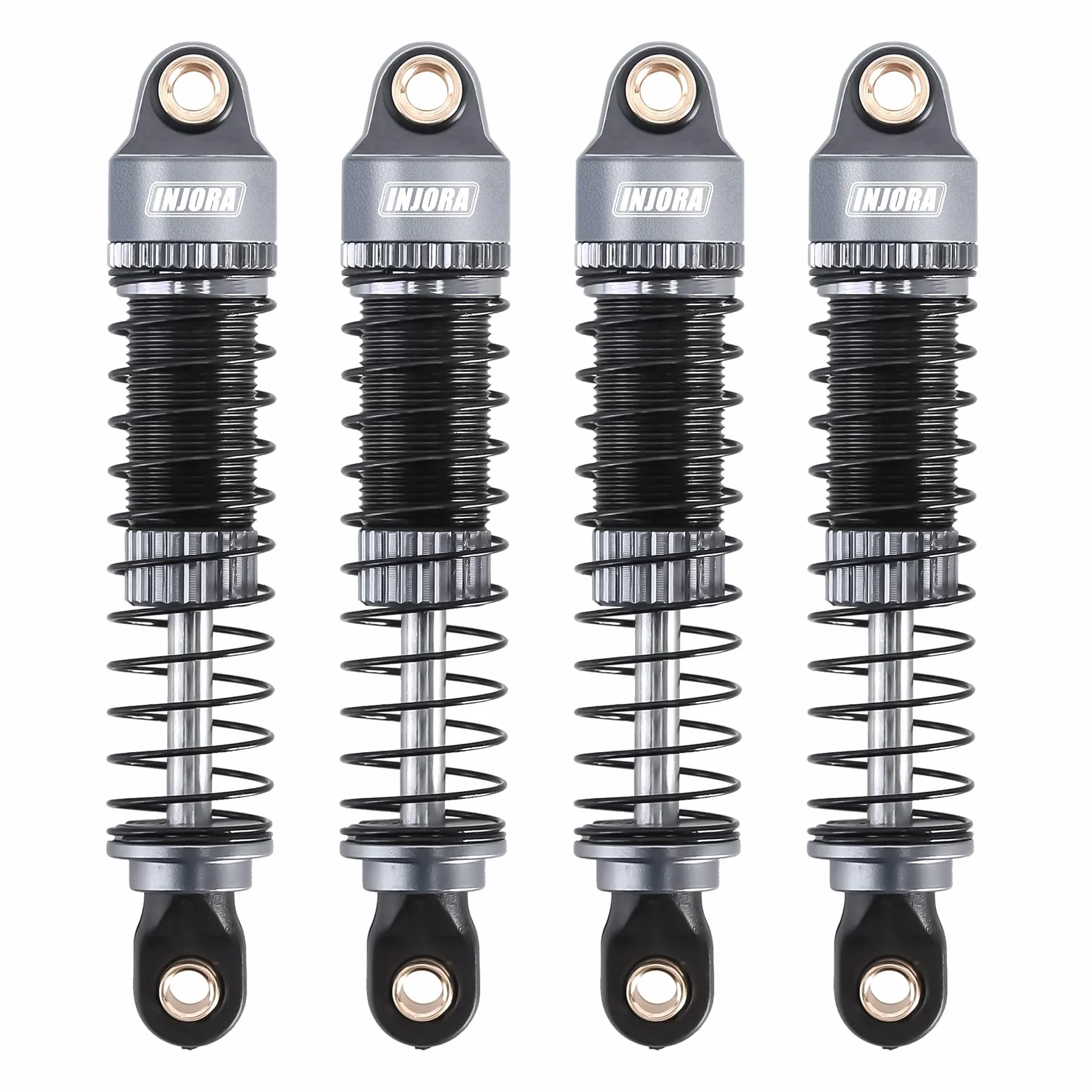 INJORA Amortyzatory 53 mm - Amortyzator gwintowany poch?aniacz oleju do TRX4M K10 High Trail Upgrade 1/18, szary