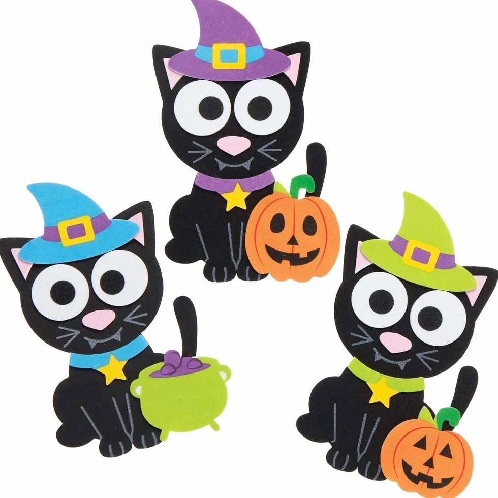 Baker Ross AX222 Zestaw Magnesów Halloween do Majsterkowania dla Dzieci - 8 Sztuk, Sezonowe Zestawy Kreatywne i Akcesoria do Dekorowania na Zimę