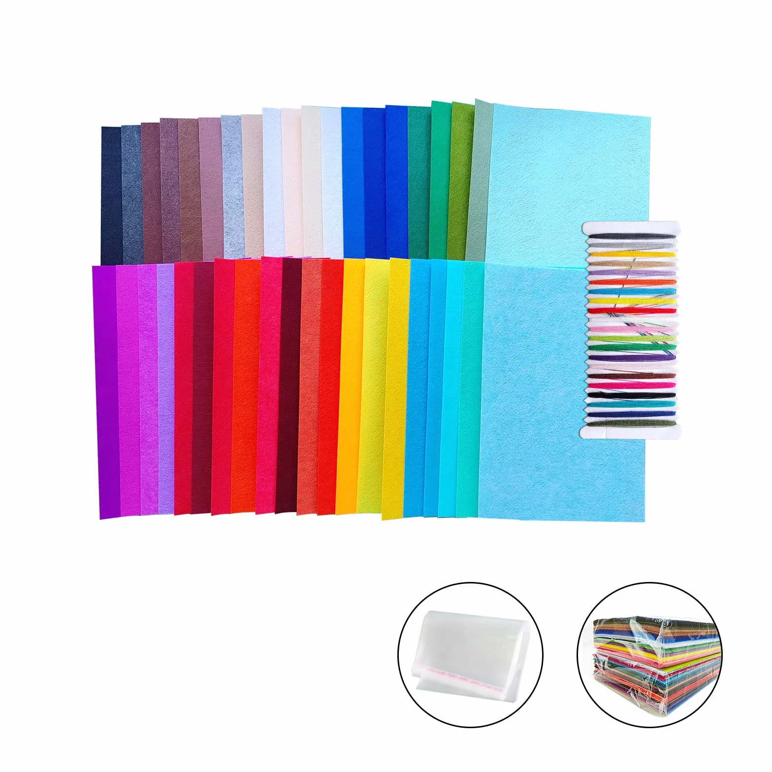 Filc Jtnohx, sztywna tkanina filcowa, filc rzemieślniczy 20 x 30 cm do haftu, 40 sztuk kolorowego filcu do samodzielnego szycia