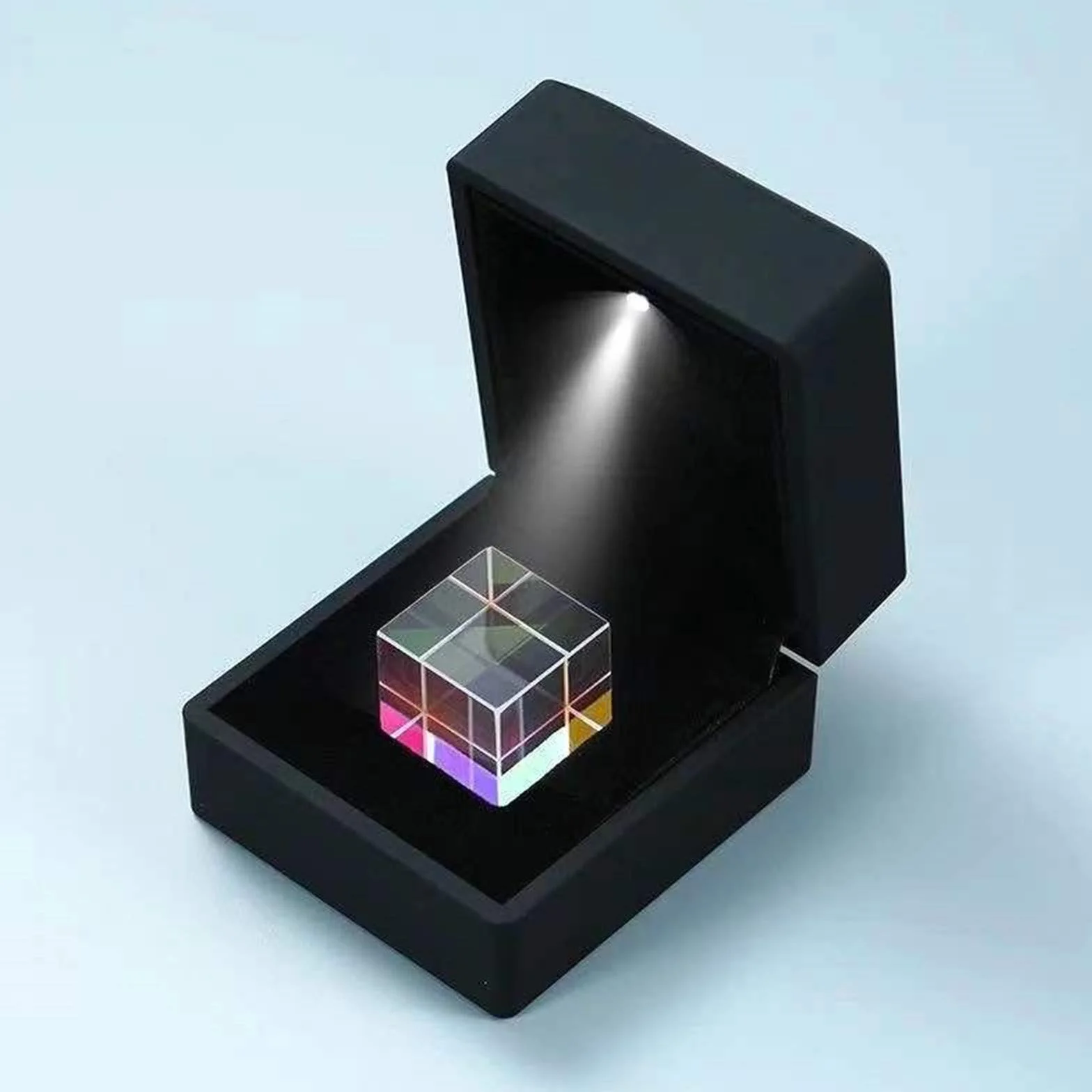 Kostka pryzmatyczna 2,3 cm ze szkła optycznego, pryzmat dichroiczny RGB, eksperyment optyczny dla dzieci