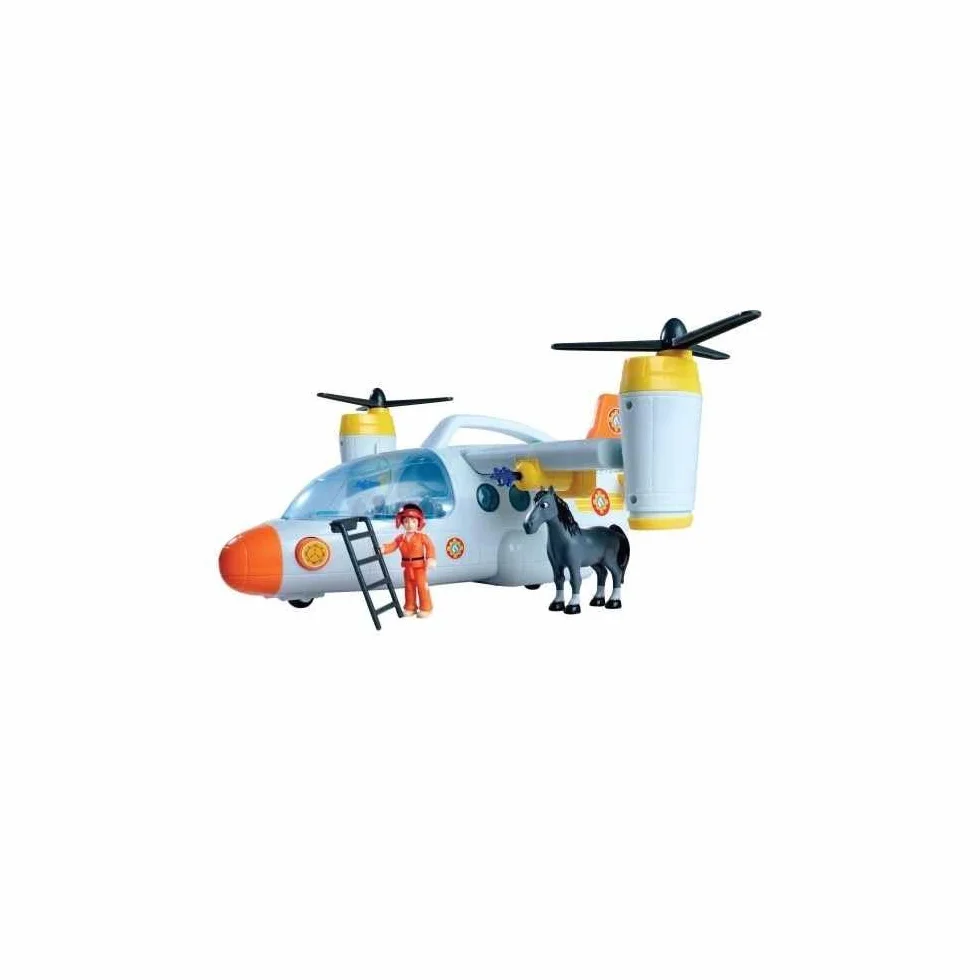 Simba 109252615038 Strażak Sam Samolot ratunkowy światło, dźwięk, strzela i posiada wiele funkcji, 42 cm