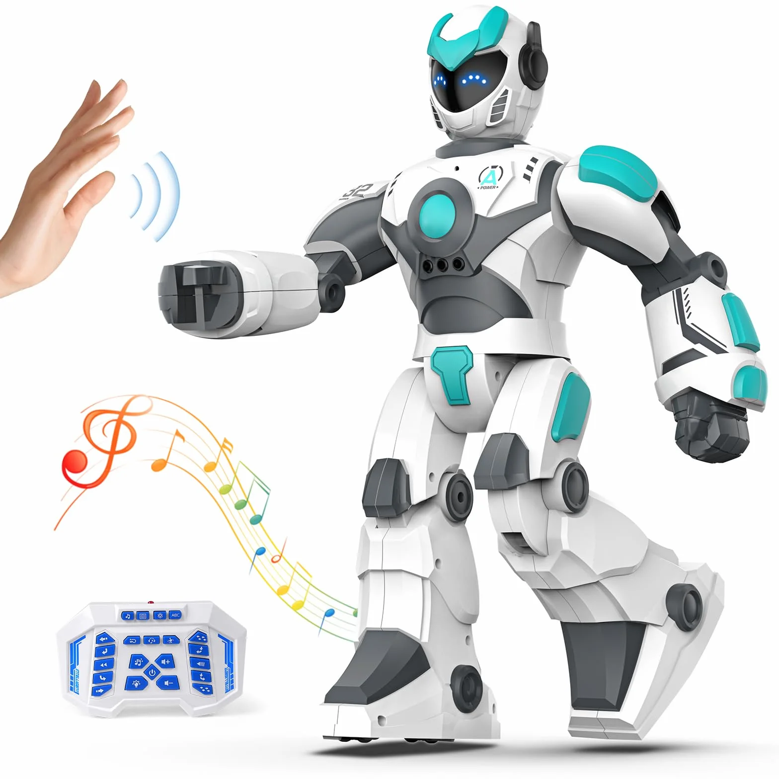 VATOS Robot zabawka dla dzieci, 40 cm, zdalnie sterowana, programowalna, sterowana za pomocą gestów i głosu, interaktywny inteligentny taniec, śpiew, prezent dla dzieci od 3 lat