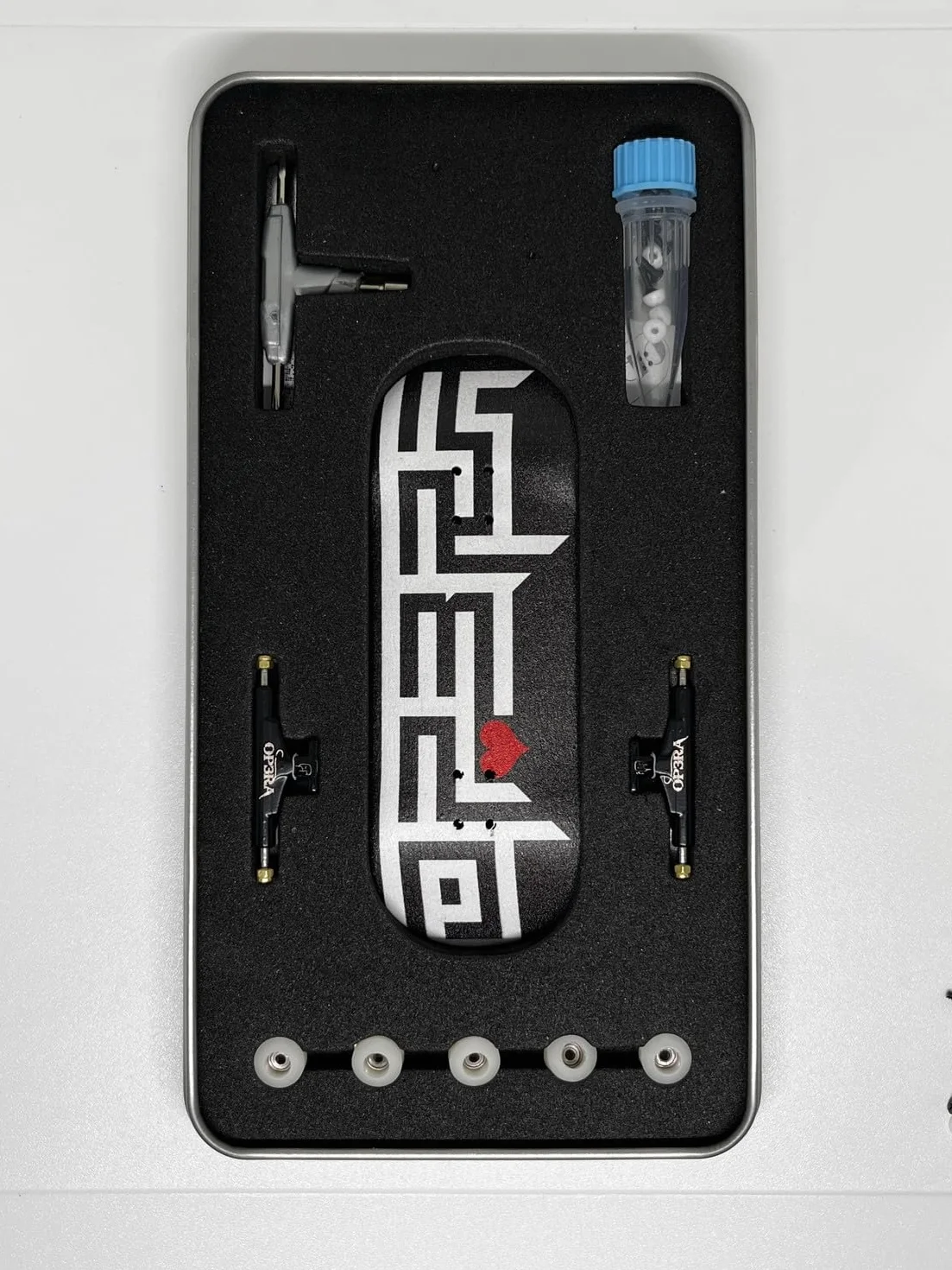 LEEFAI Op3ra Pro podstrunnica z drewna klonowego, 34 x 96 mm, druk UV, solidne pojedyncze osie i 5 kółek z łożyskami uretanowymi, piasty zapasowe <3 Maze Edition