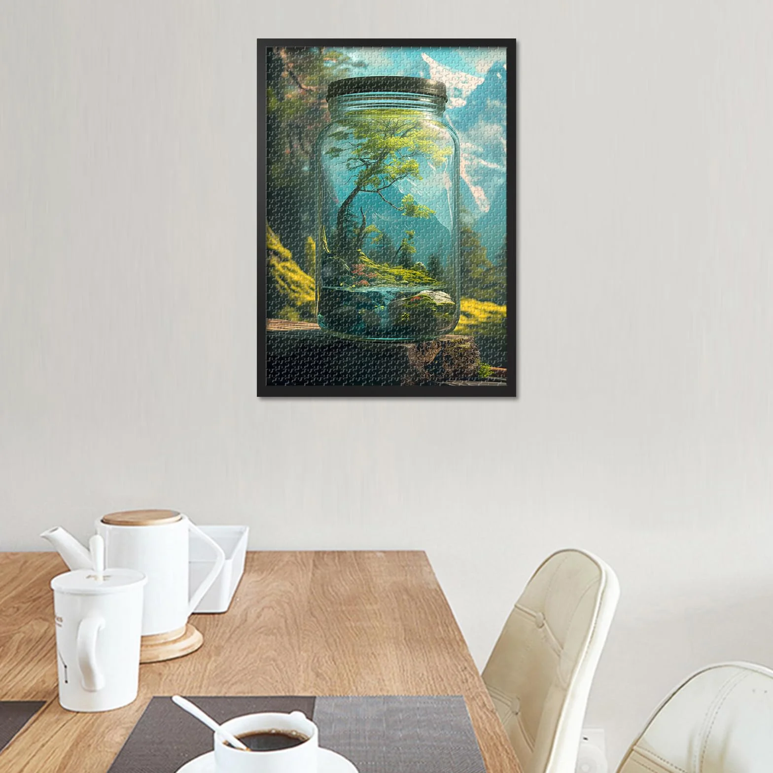 Puzzle sztuka do dekoracji domu, szklane szkło, z widokiem na góry, puzzle, 1000 sztuk dla dorosłych, trudne wyzwania, butelka i krajobraz, puzzle dla dorosłych, prezenty 50 x 70 cm