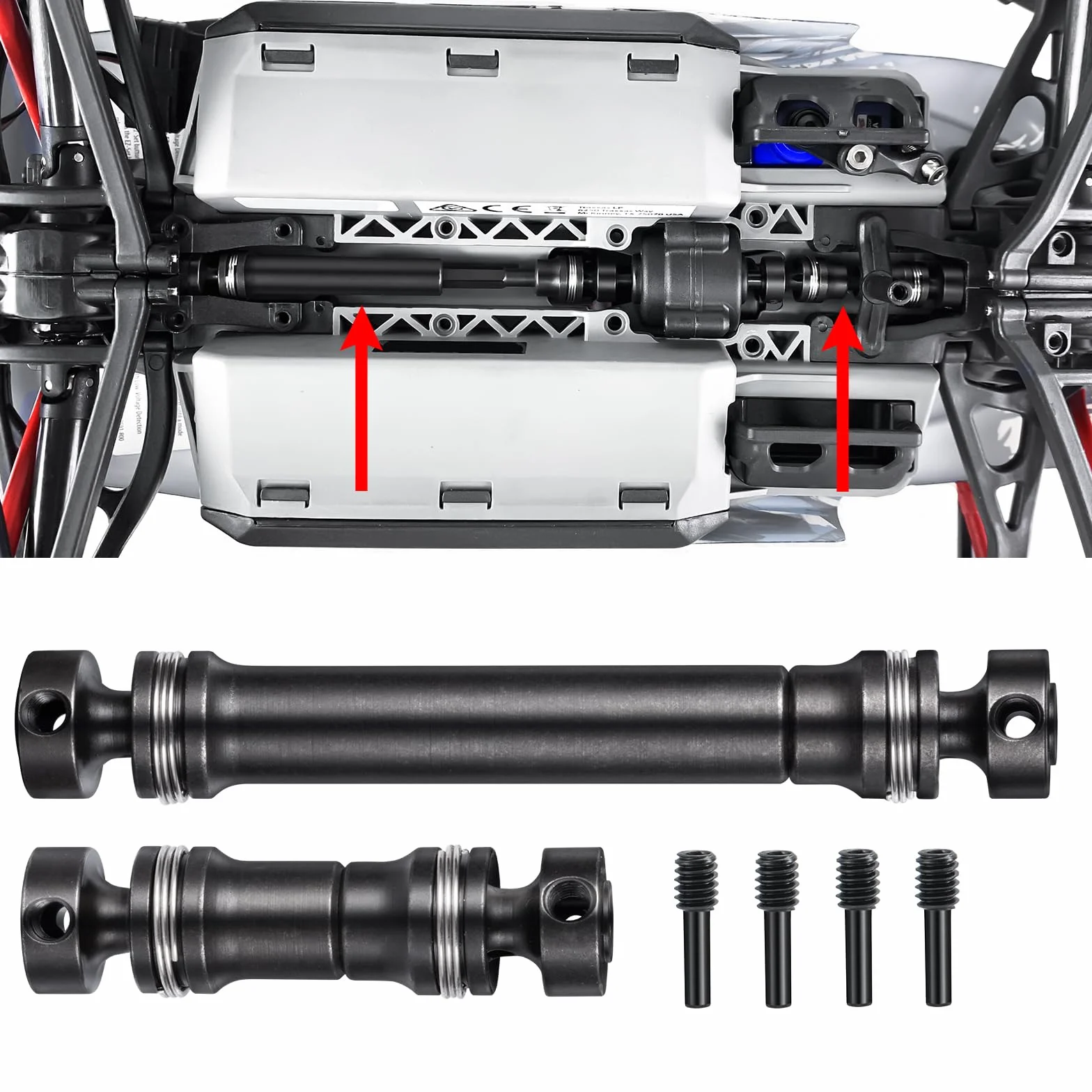 Runup stalowe wały napędowe CVD do TRA-XXAS Mini E-REVO 1/16 RC Crawler Car czarny