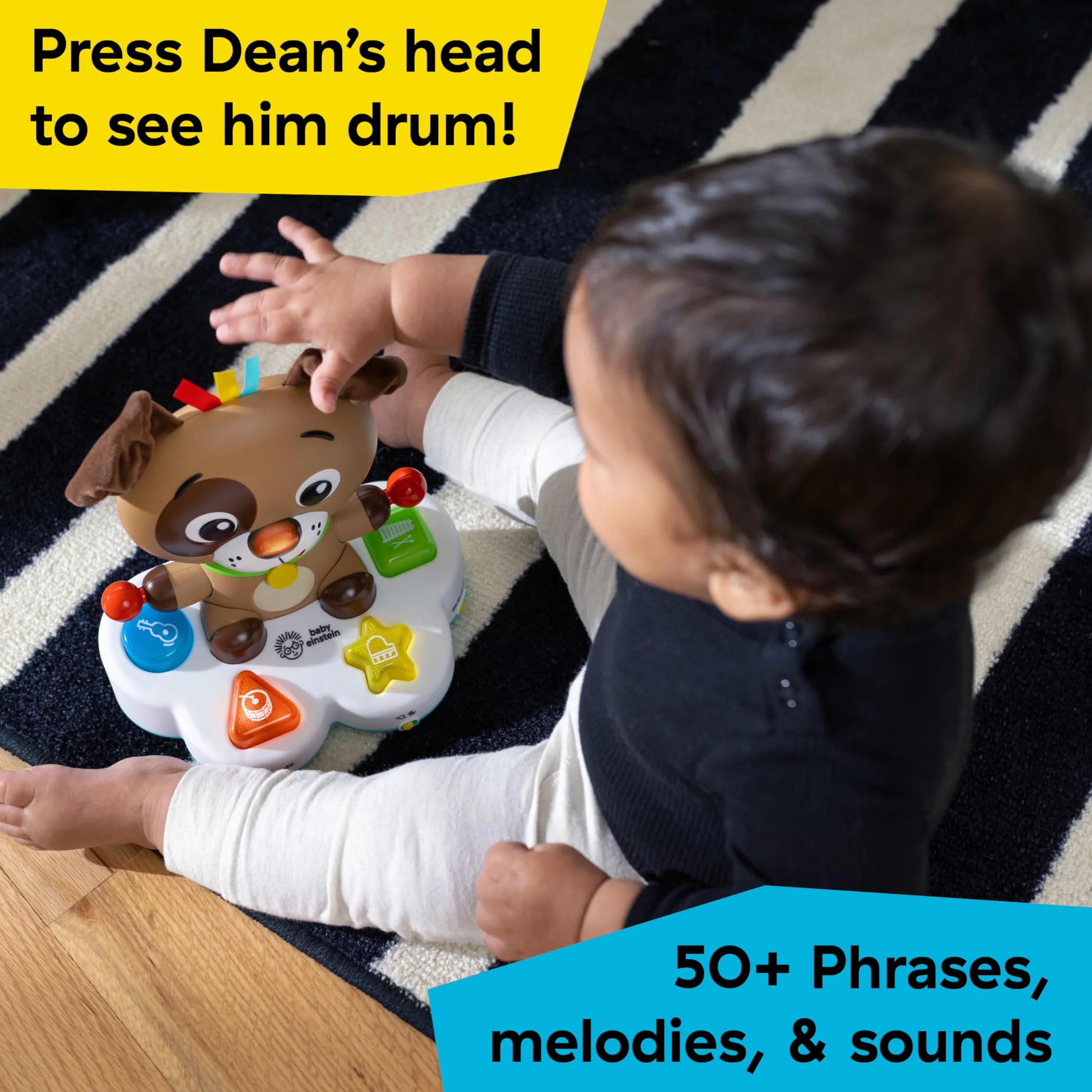 Baby Einstein, Drum & Learn Dean zabawka muzyczna dla dzieci od 6 miesięcy
