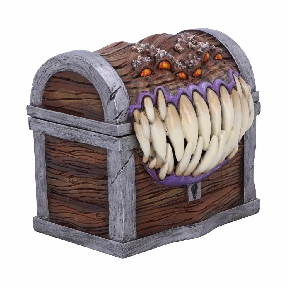 Nemesis Now Dungeons & Dragons Naśladujące pudełko do przechowywania kości, 11,3 cm, żywica, brązowa, oficjalnie licencjonowany towar D&D, pudełko na kości z postaciami, odlewane w najlepszej żywicy,