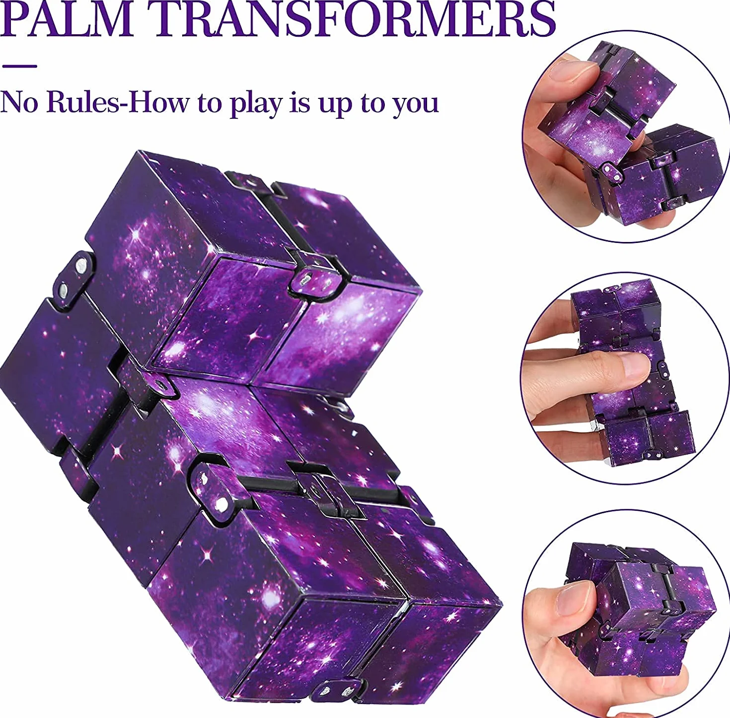 Infinity Cube, nieskończona kostka, zabawka Fidget antystresowa, do łagodzenia stresu i lęku relaksująca (fioletowa)