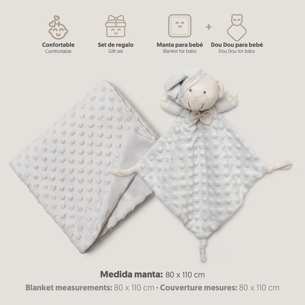 Interbaby Koc z bąbelków koralowych 80 x 110 cm + model przytulanki 28 x 17 cm