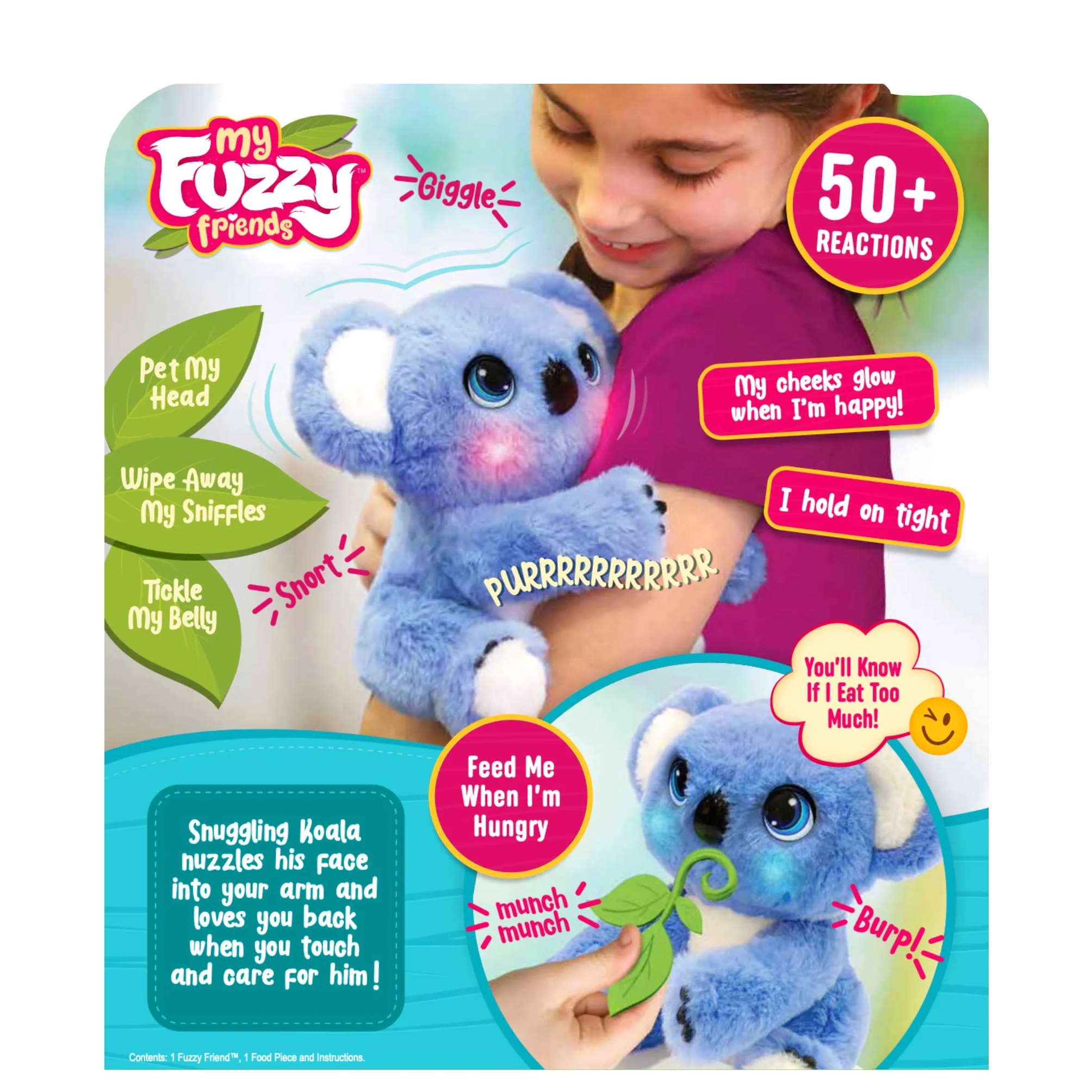 Joy Toy Fuzzy Friends interaktywny pluszowy koala w opakowaniu na prezent 22,7 x 13,5 x 25,4 cm
