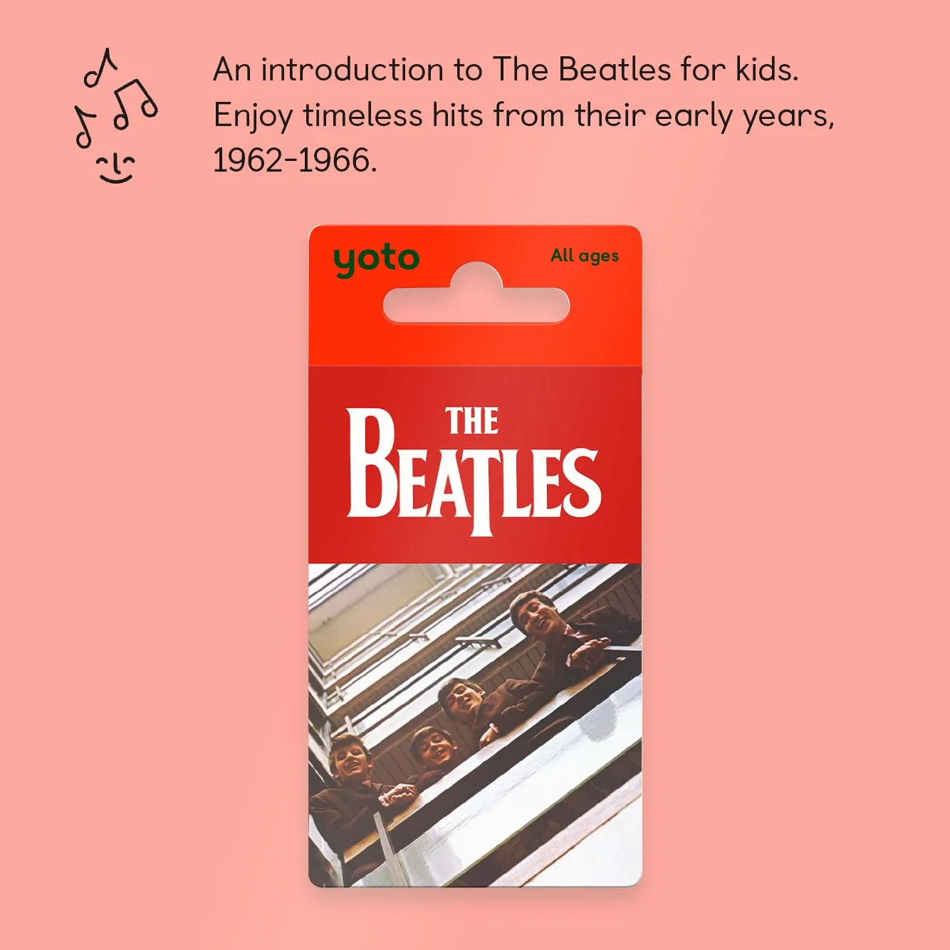 Yoto The Beatles 1962-1966 – karta muzyczna do dzieci, odtwarzacz i mini audio All-in-1, zabawne piosenki rockowe