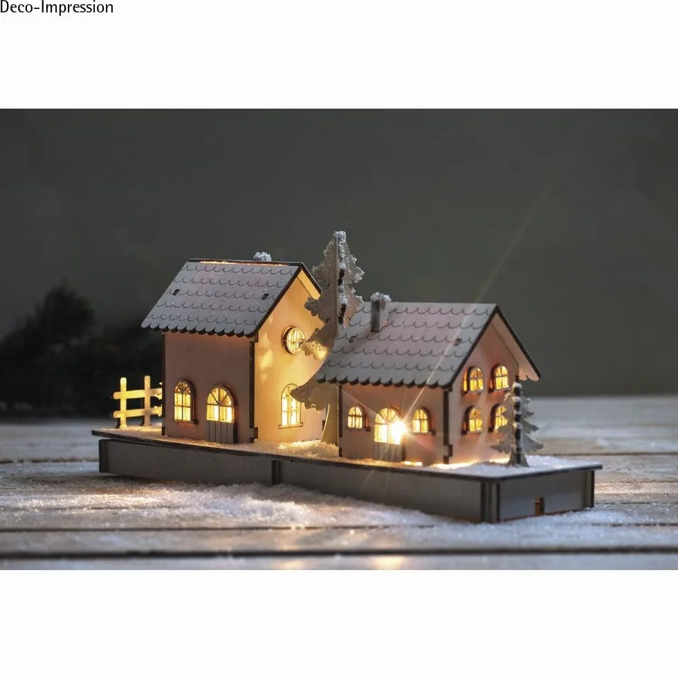 Rayher Drewniany zestaw do budowy domku 3D 52 części 31,7 x 9,4 x 14 cm FSC