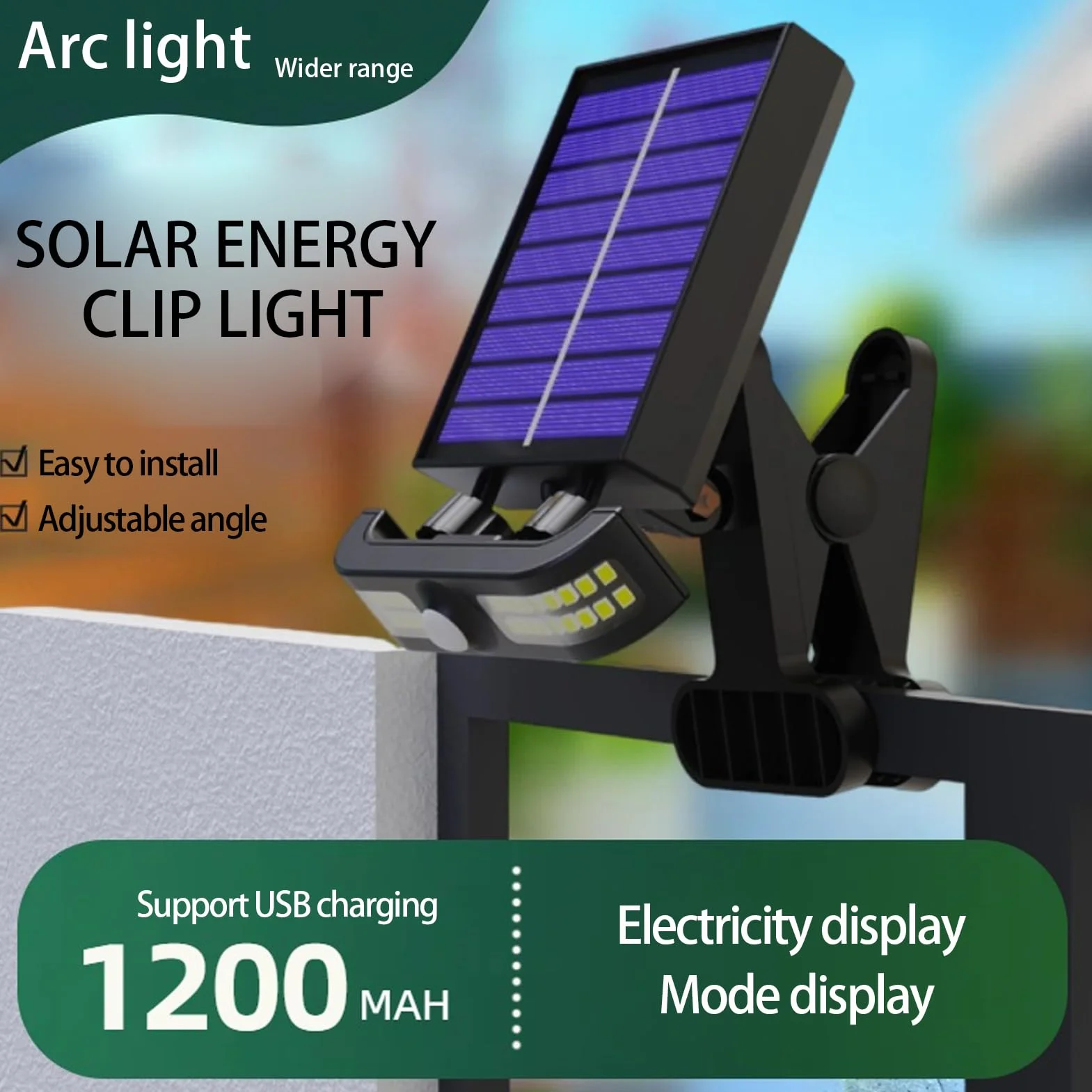 Lampy solarne na zewnątrz, klipsy solarne do użytku na zewnątrz, reflektor ogrodowy, czujnik ruchu, oświetlenie ogrodzenia, do trawnika, podjazdów, werandy, basenu, balkonu, podwórka, domu