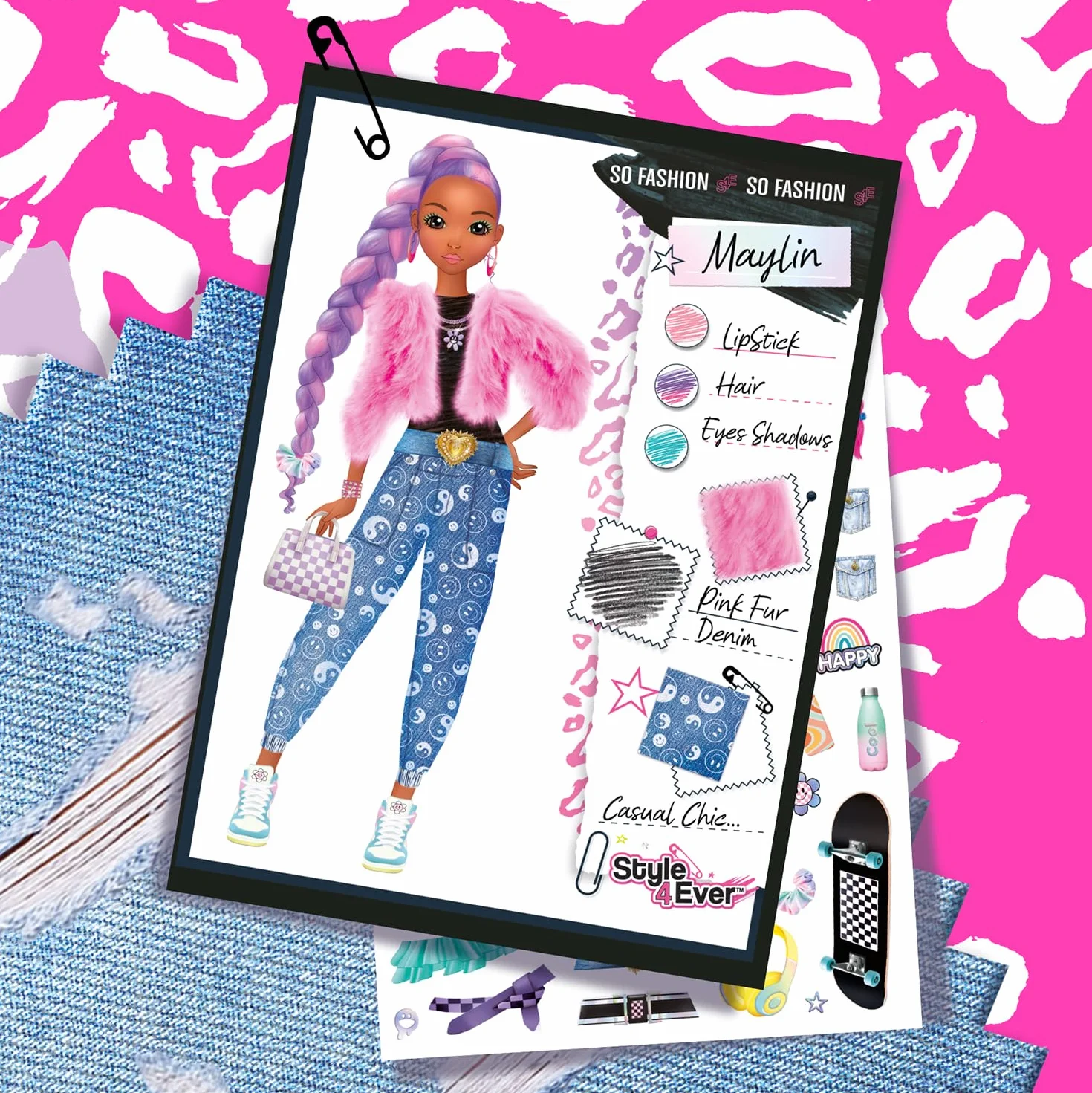 Canal Toys - Styl 4 Ever Fashion Designer Tablet Dziecko 6 lat + - Studio rysowania i kreatywnego wypoczynku z samoprzylepnymi tkaninami, szablonami, naklejkami i pisakami, aby stworzyć swoją kolekcję