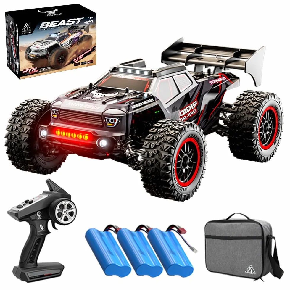 X-Verse SG316MAX 1:16 zdalnie sterowany samochód, bezszczotkowy samochód RC, offroad, 2,4 GHz, wodoszczelny samochód wyścigowy RC Buggy, 4WD Off-Road RC Crawler dla dorosłych, 3 baterie