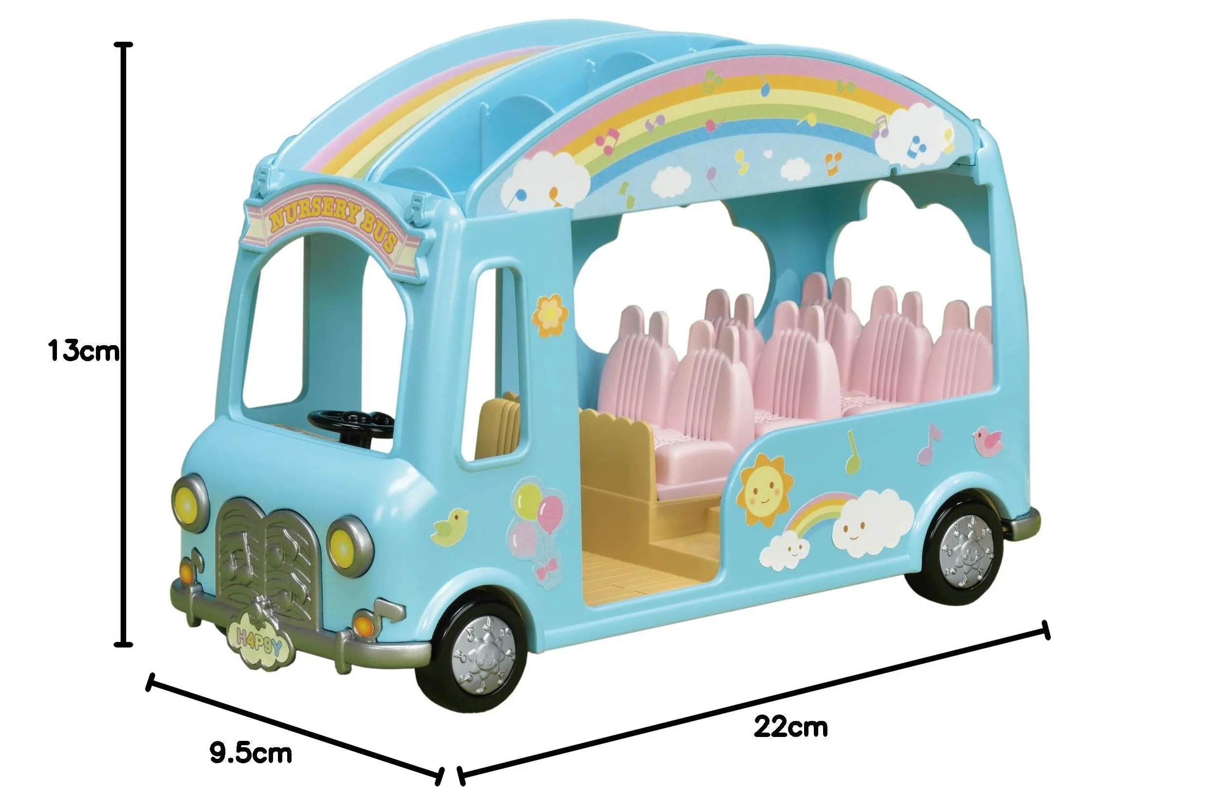 Sylvanian Families Słoneczny Autobus Przedszkolny Zestaw do Zabawy, Wielokolorowy, od 3 lat