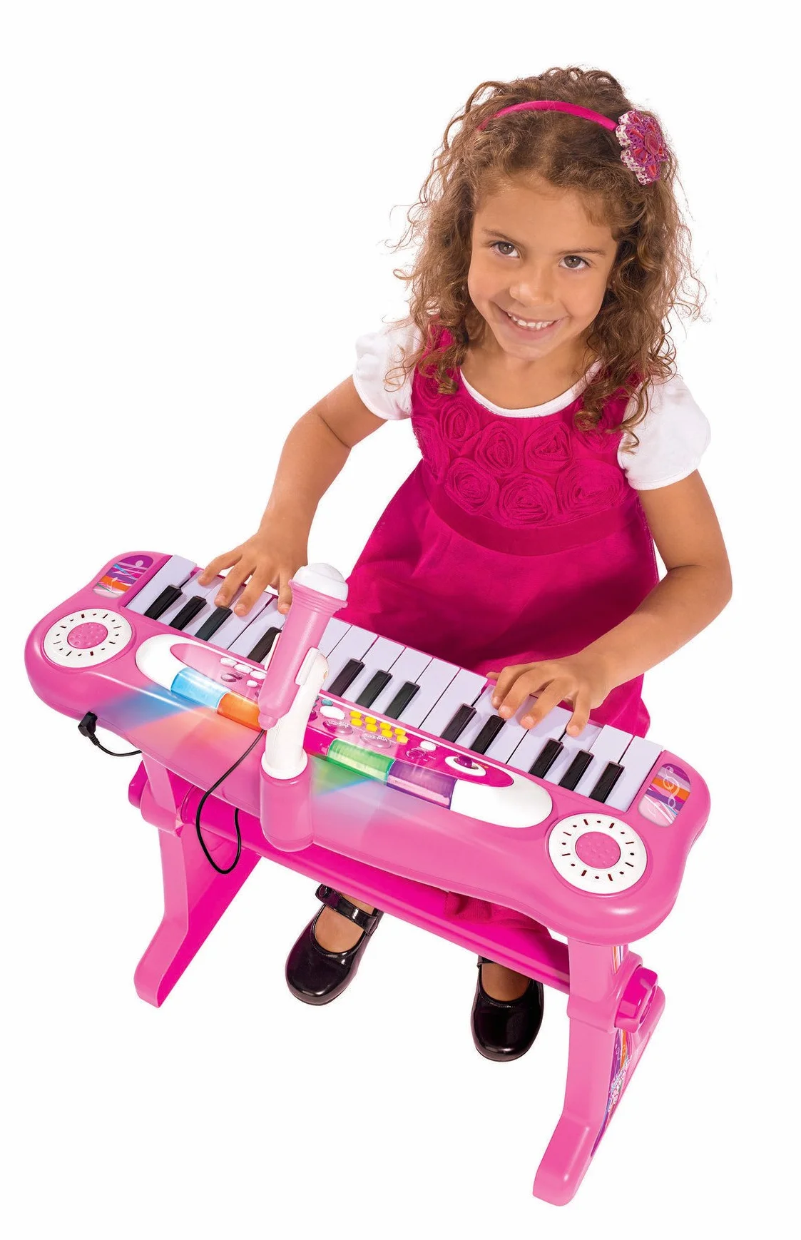 Simba 106830690 – My Music World Girls stojąca klawiatura, 31 przycisków, światło i dźwięk, 55 cm, od 3 lat