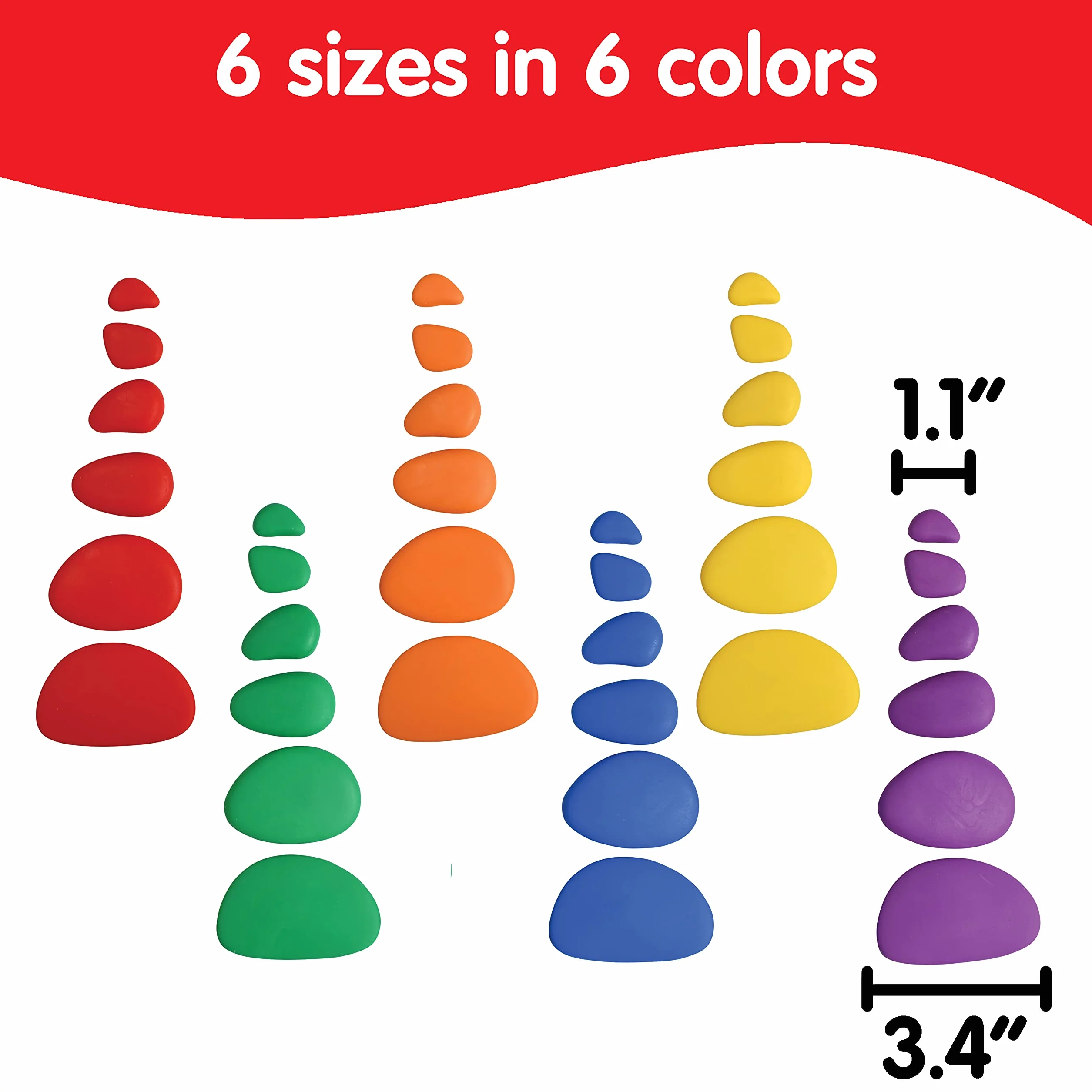 Rainbow Pebbles | Zestaw 36 + 40 aktywności | Oryginalne kamienie do sortowania i układania w stos | Zasoby wczesnej matematyki