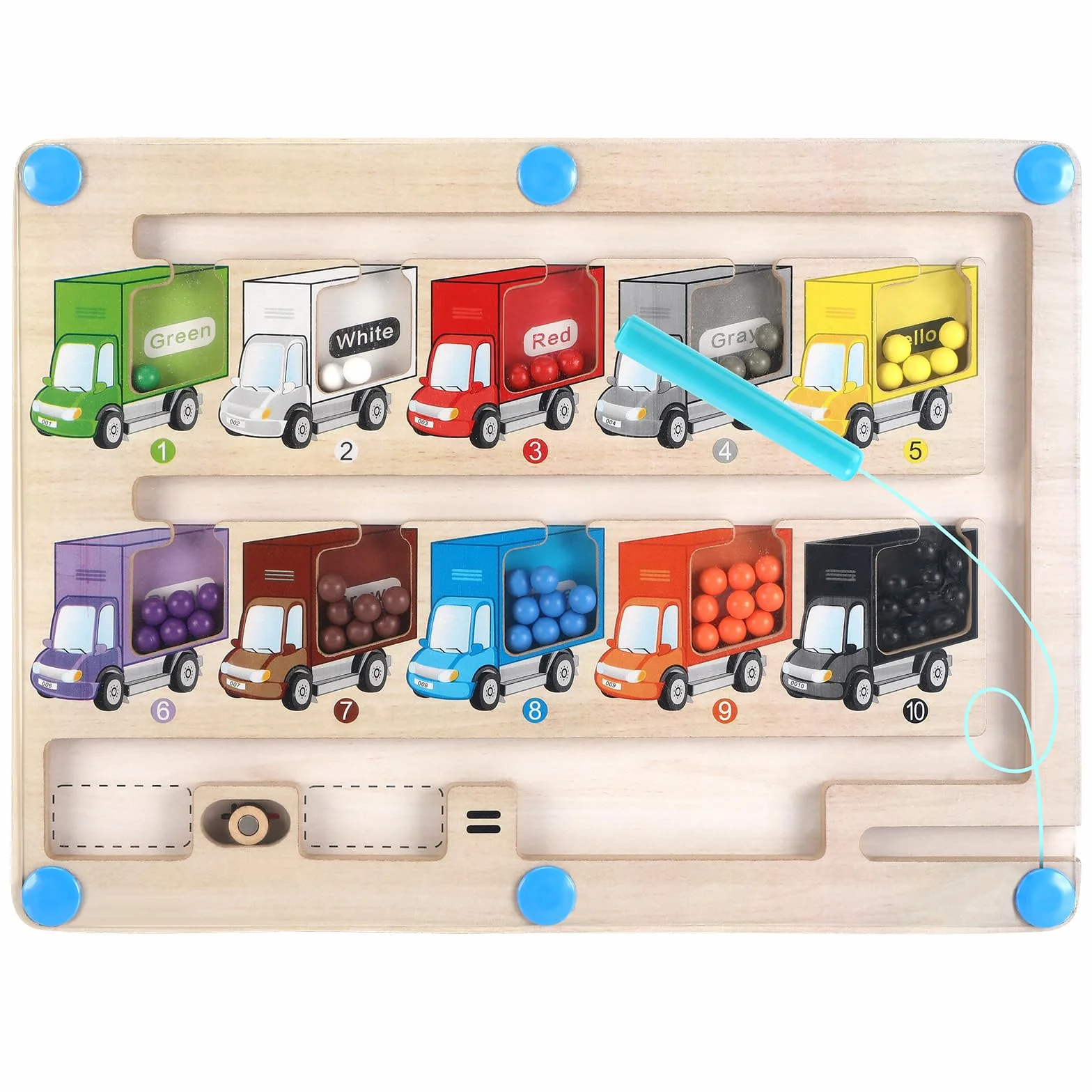 Montessori magnetyczne labirynty drewniane gry edukacyjne dla dzieci 2-3 lat 30x22 cm