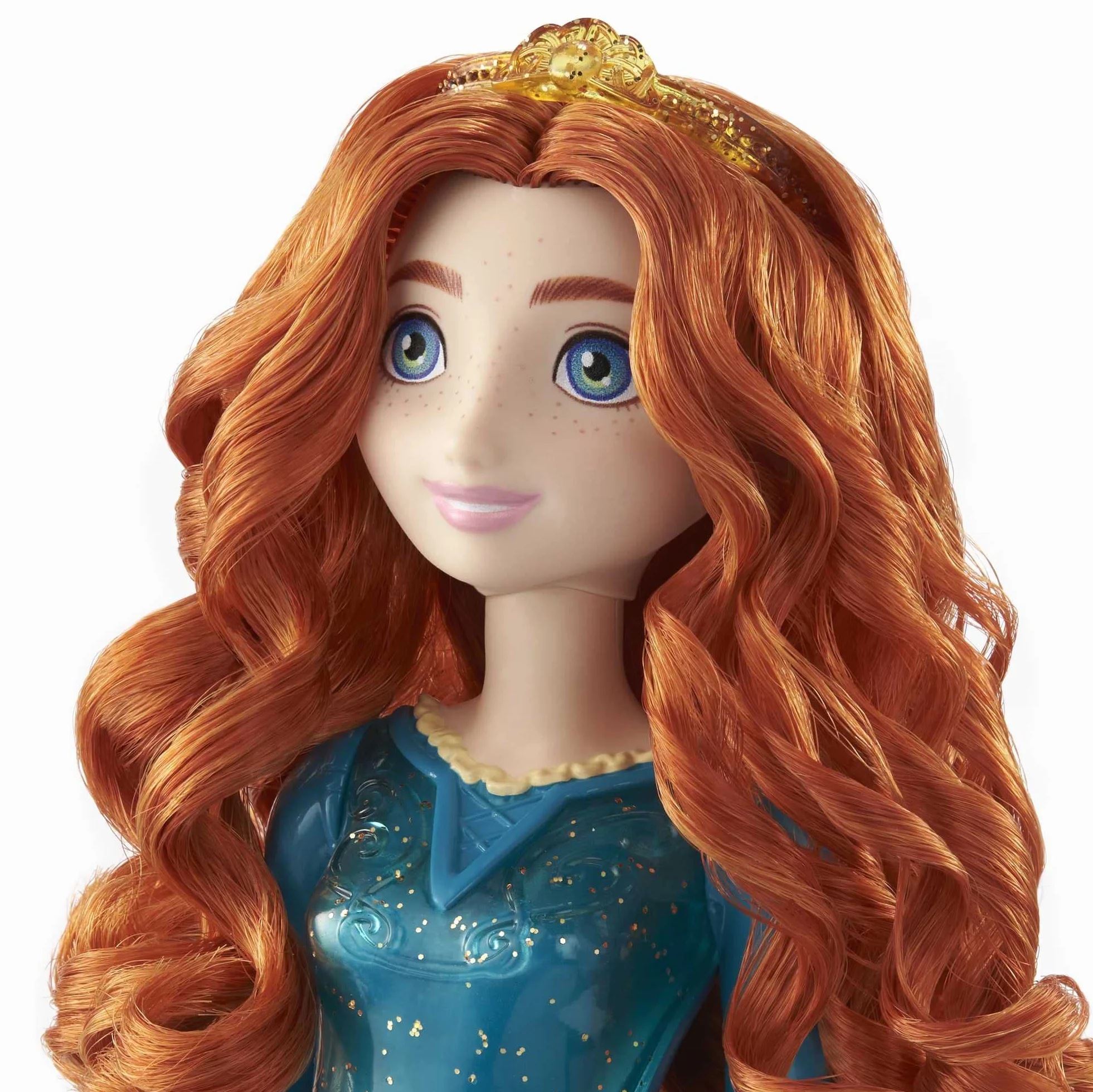 Mattel Księżniczka Disneya Merida Lalka z punktami zgięcia, błyszczącym ubrankiem i akcesoriami inspirowanymi filmem Disneya, prezent dla dzieci HLW13