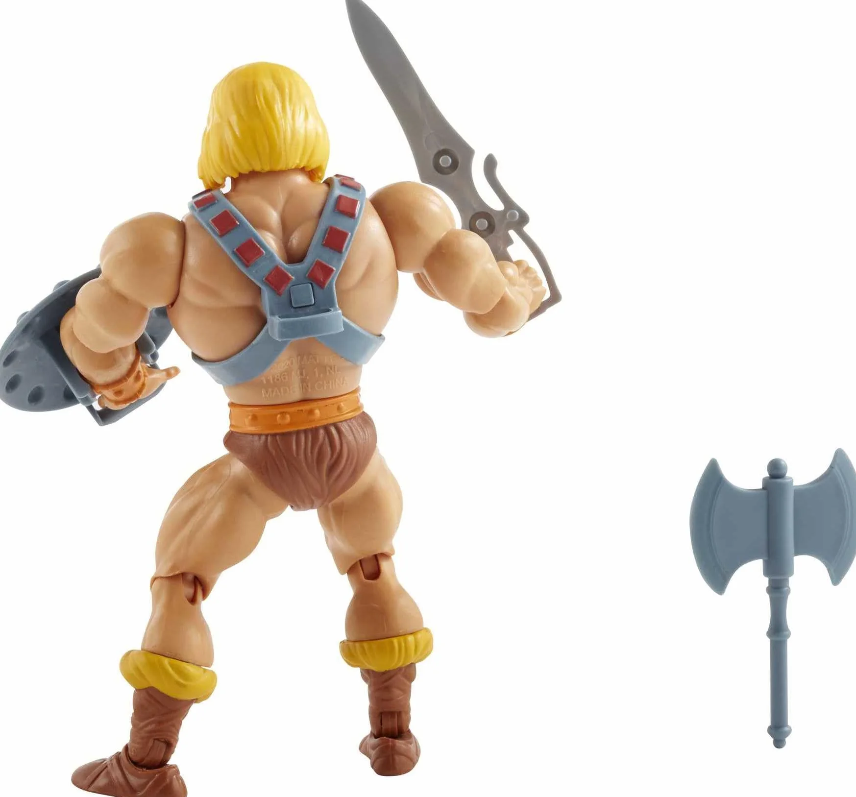 Masters of the Universe Origins He-Man Figurka (ok. 14 cm w skali), główny bohater serialu „He-Man i władcy wszechświata” z lat 80., szczegółowy wygląd, zabawka dla dzieci 6+, JNP97