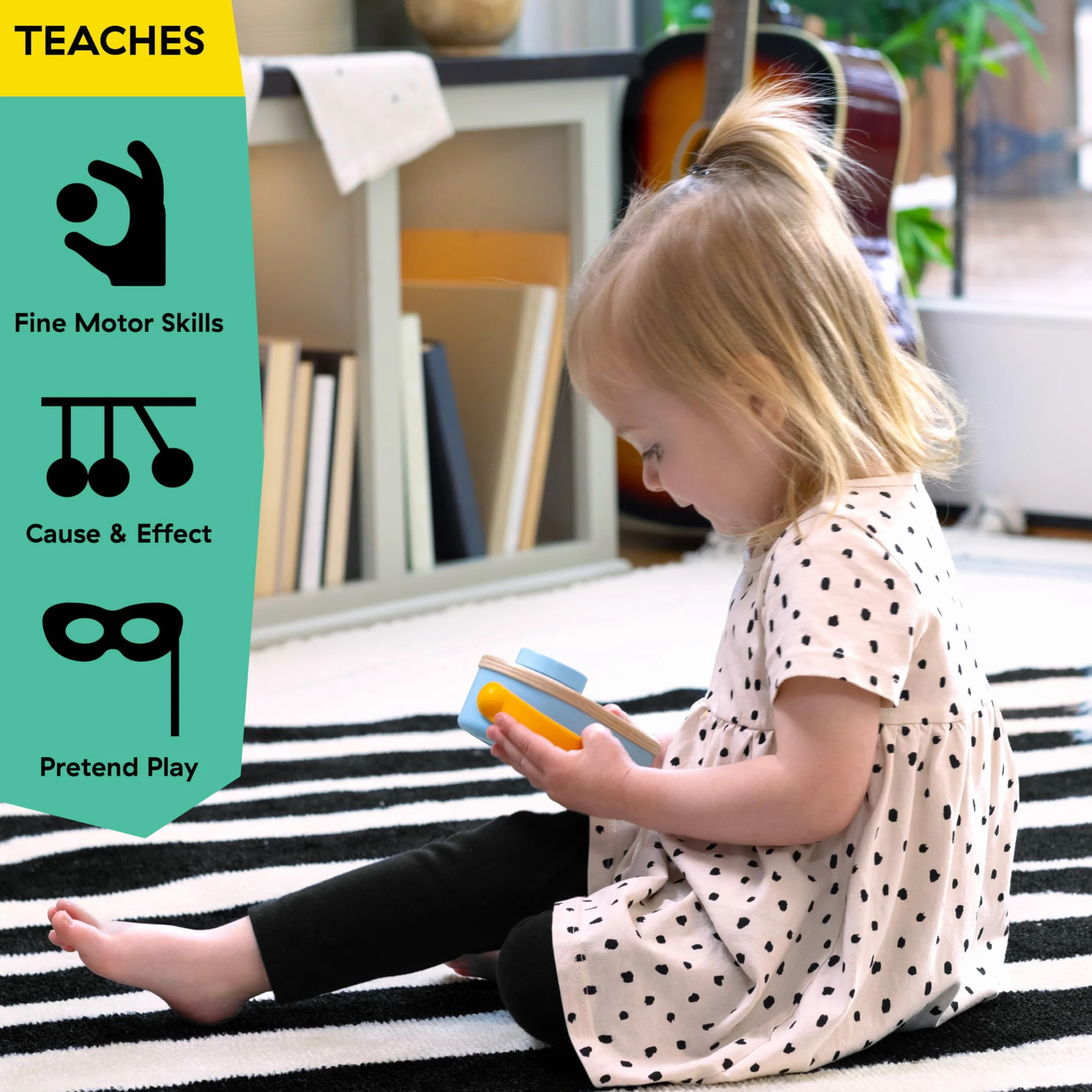 Baby Einstein + Hape, Discovery Radio, zabawka radiowa z muzyką i światłami, przez 6 miesięcy i dłużej