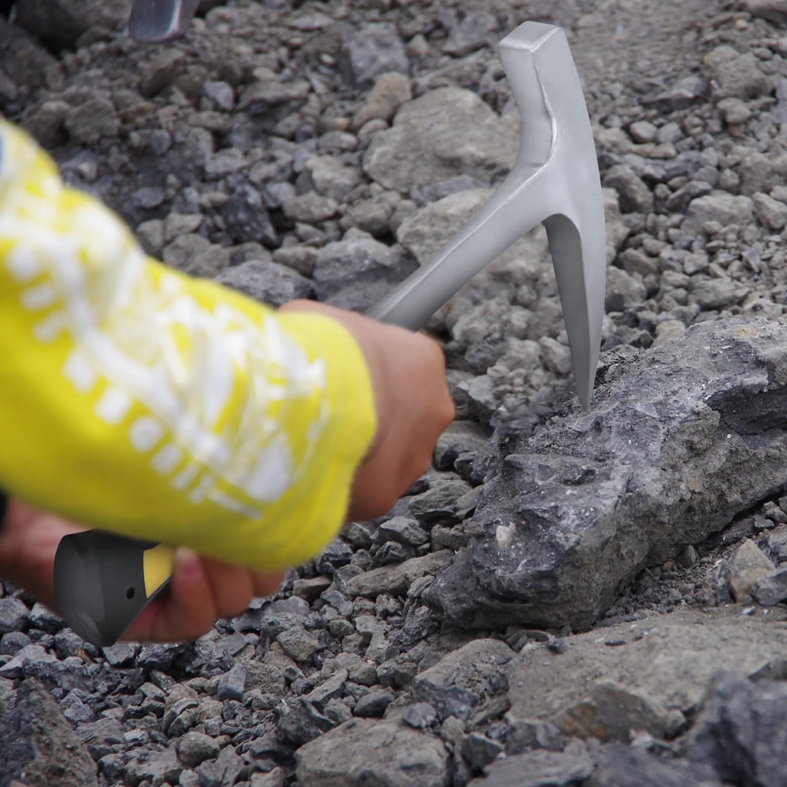 Młotek do Badań Geologicznych, Dwugłowicowy Młotek z Płaskimi Ustami Geologiczny Ceglany Kaczy Dziób do Rozłupywania Podważania do Podnoszenia(S)