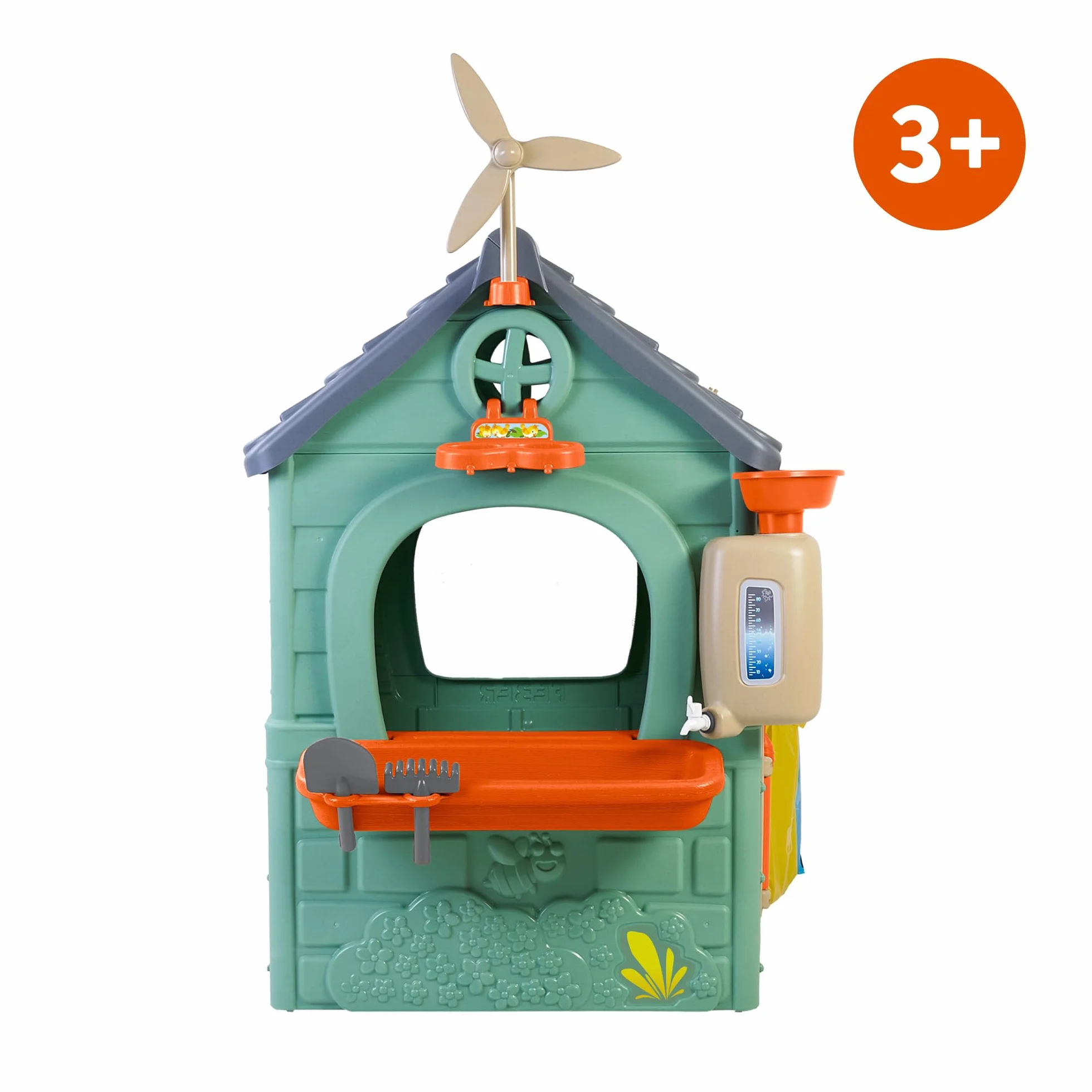 FEBER - Recycle Eco House, domek dziecięcy wykonany z tworzywa sztucznego z recyklingu, drzwi składane, jasne i odporne na światło słoneczne kolory, łatwy montaż, od 3 lat, słynny (FEH26000)