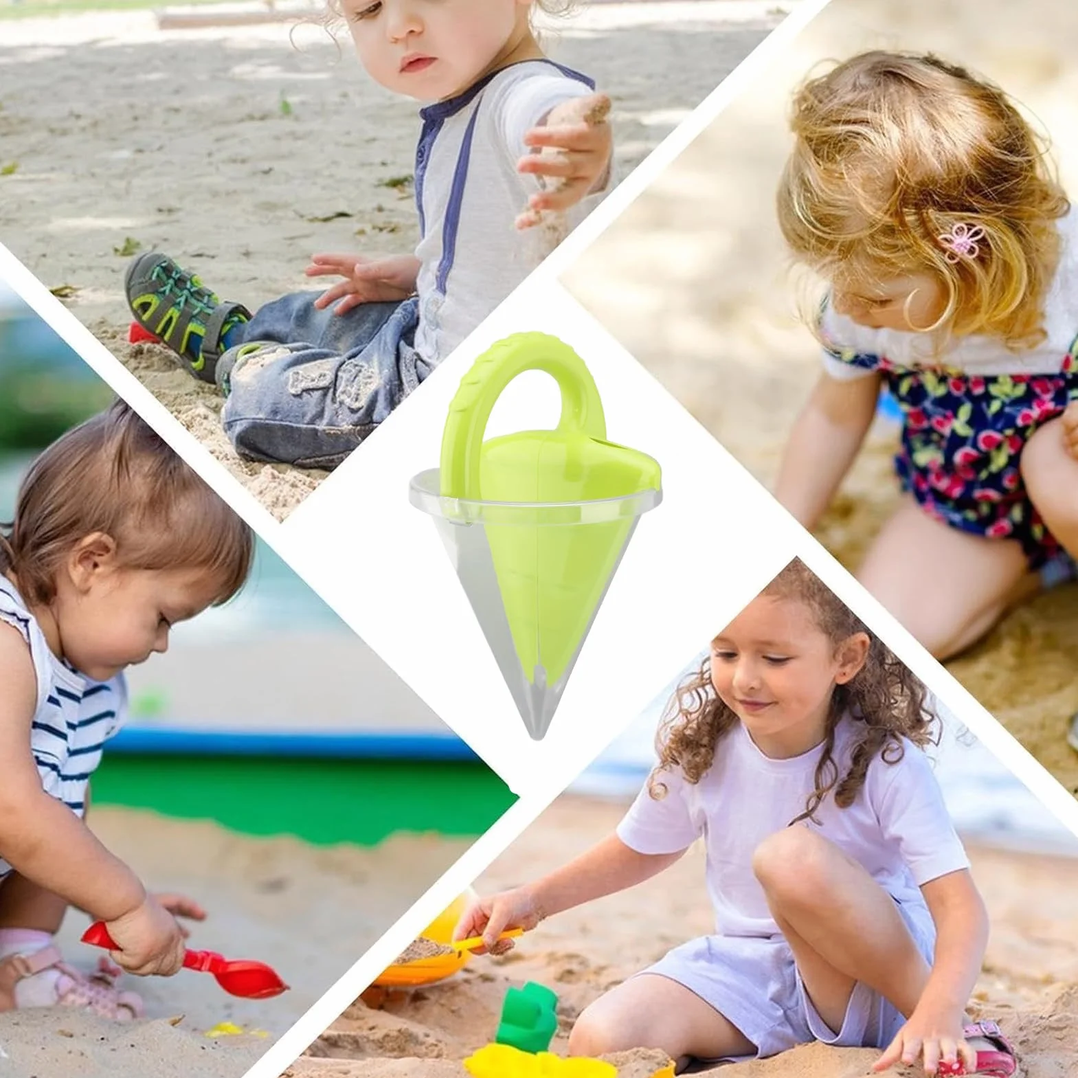 Cryfokt Lejek do Piasku Zabawka Plażowa Trwały Rozsypujący się Piasek Zabawka do Mieszania Wody Budowania Zamku na Plaży, Idealna dla Dzieci Zabawa Edukacyjna Czas na Plaży