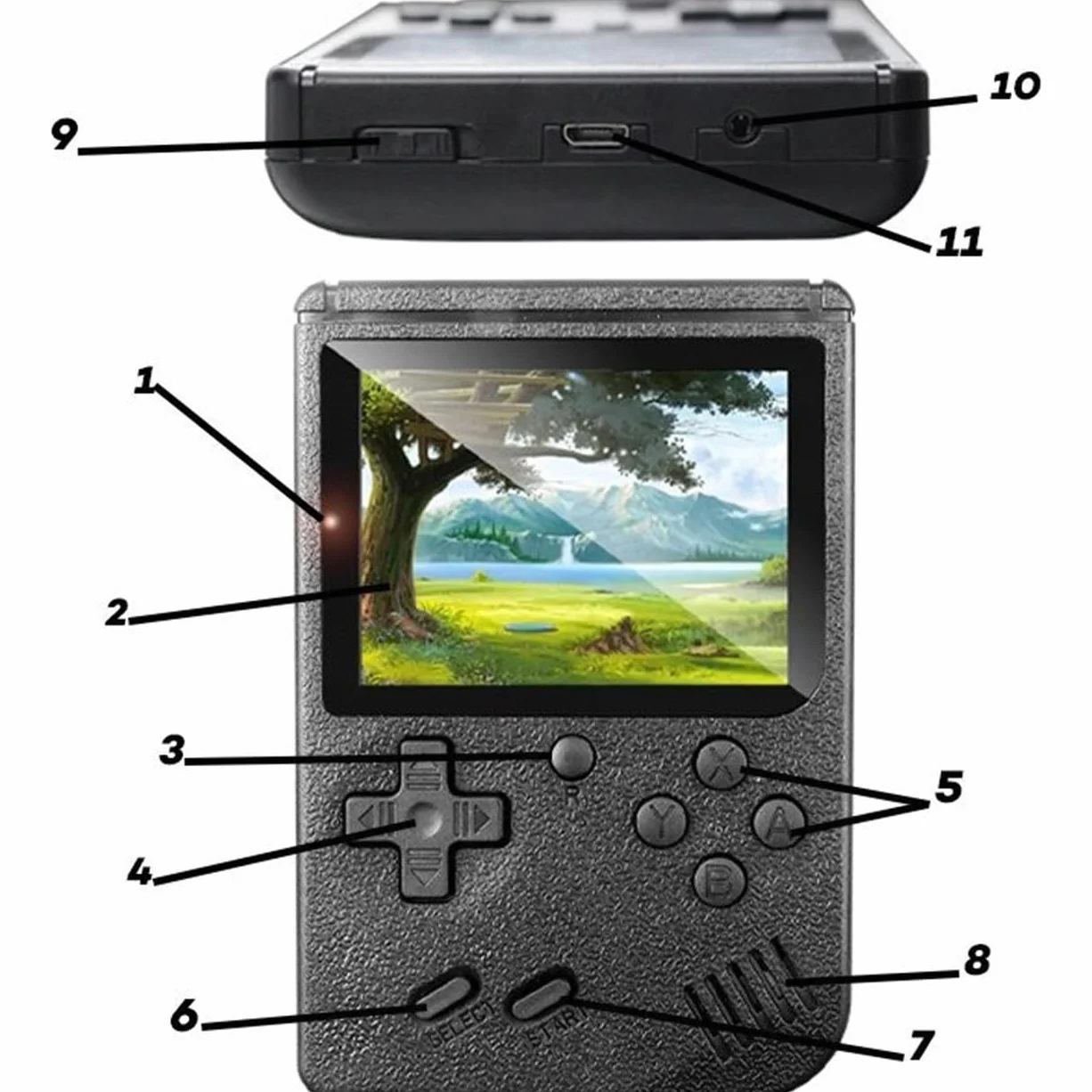 Mini Konsola Retro Przenośna 400 Gier z Padem i Wyjściem TV – Konsola do Gier z Ekranem 3", Wbudowane Gry Retro, Konsolka dla Dzieci i Dorosłych, Prezent