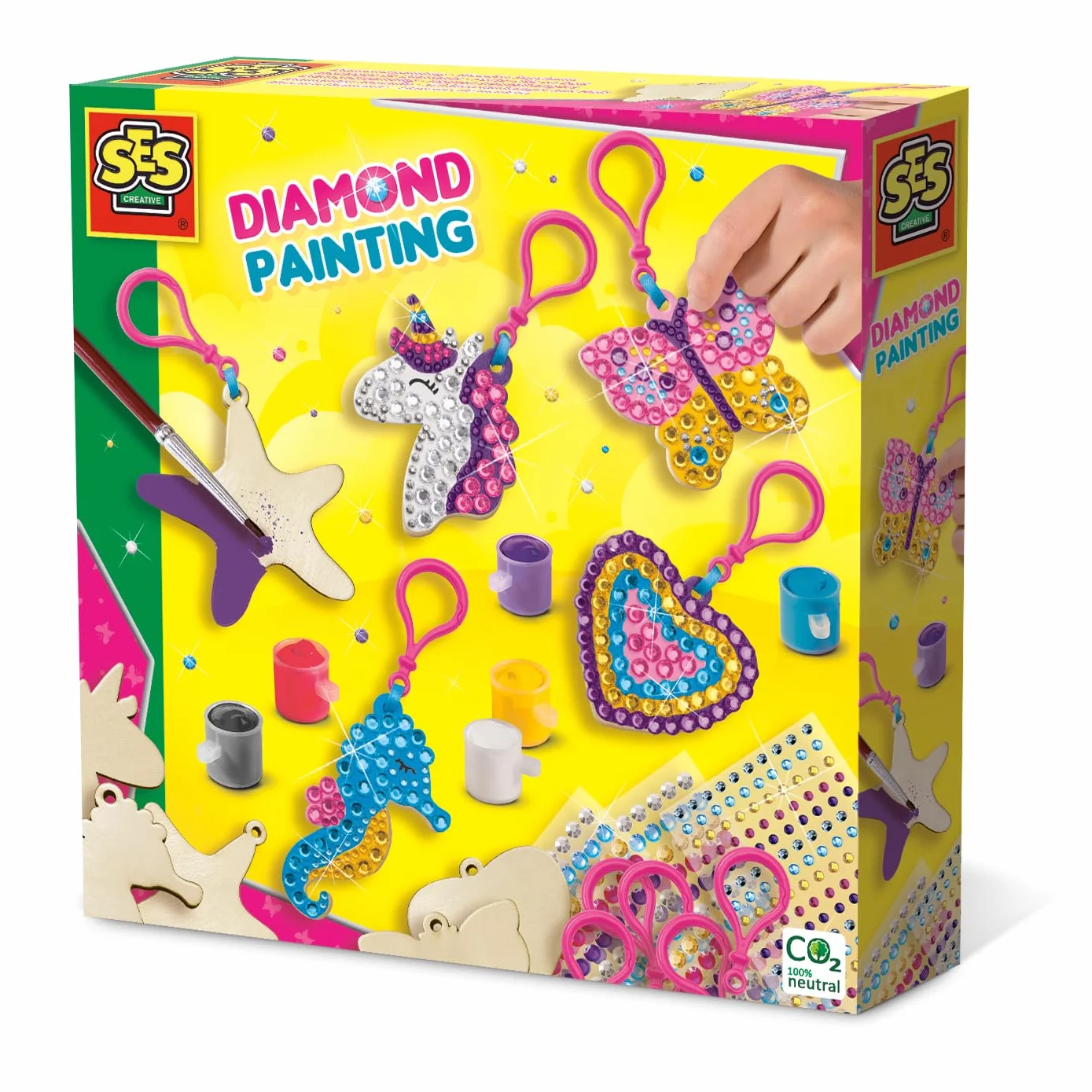 SES Creative 14702 diamentowy obraz - drewniane breloki